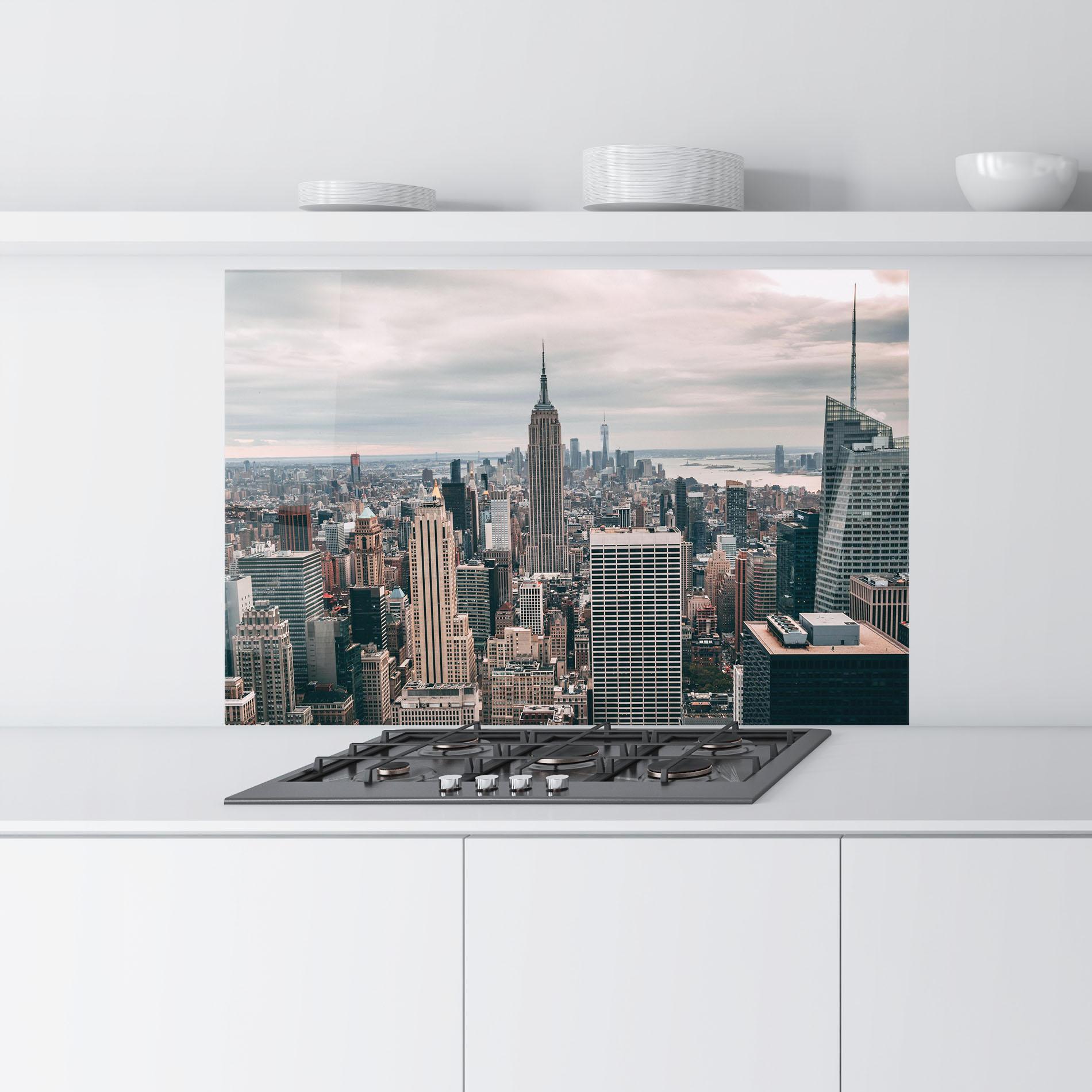 Küchenrückwand Glas High View Building mockup 9