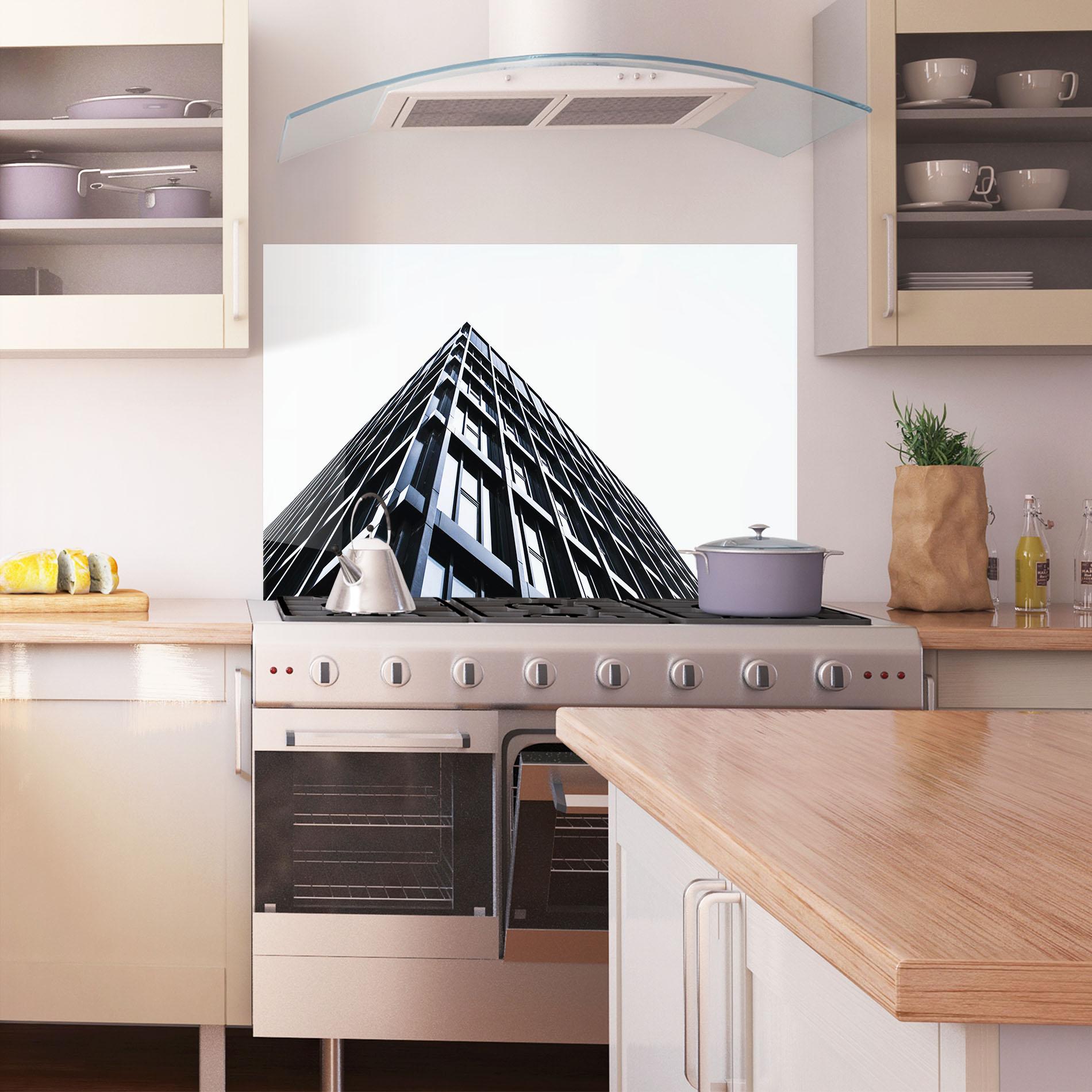Küchenrückwand Glas Big Black Building mockup 1