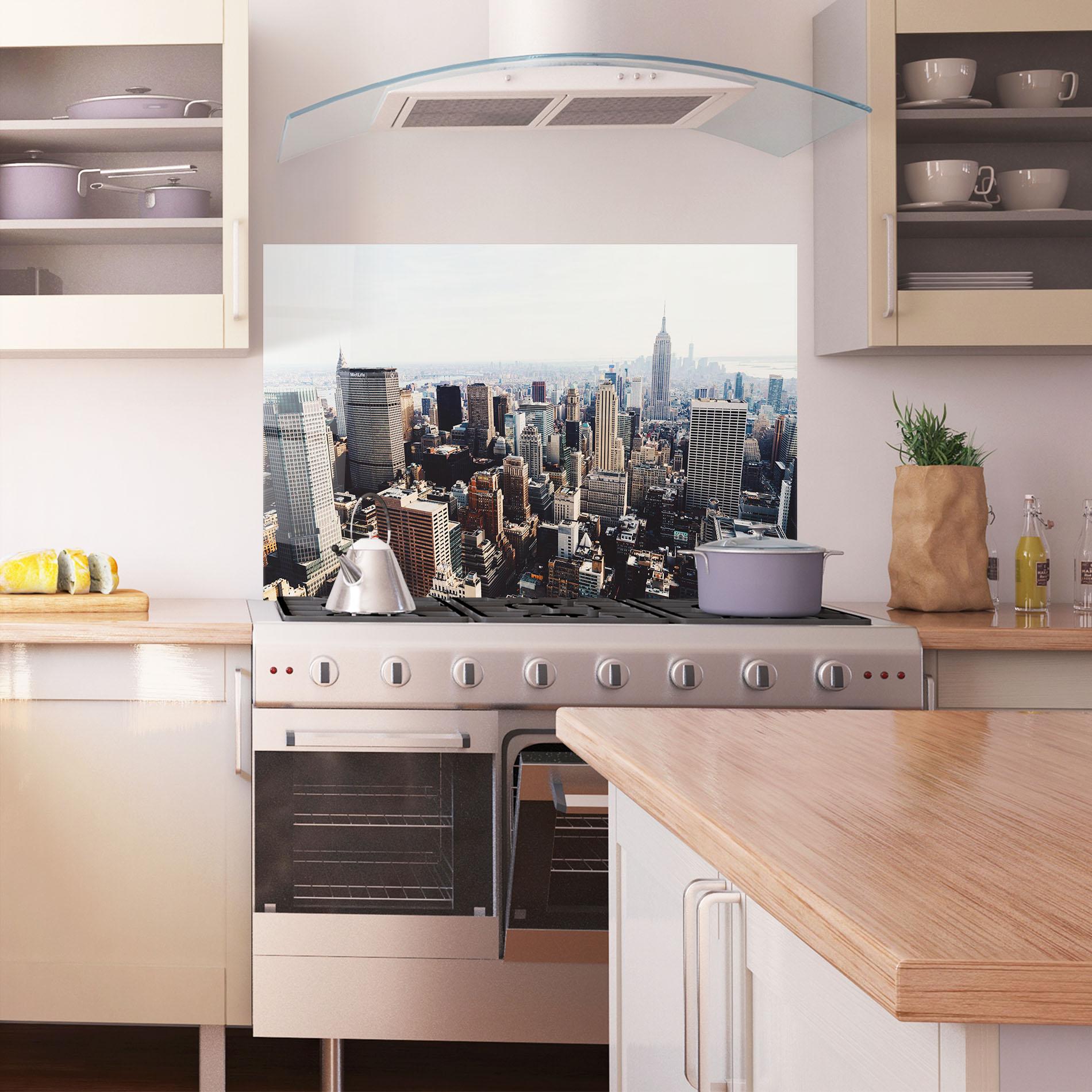 Küchenrückwand Glas Building Mix View mockup 1