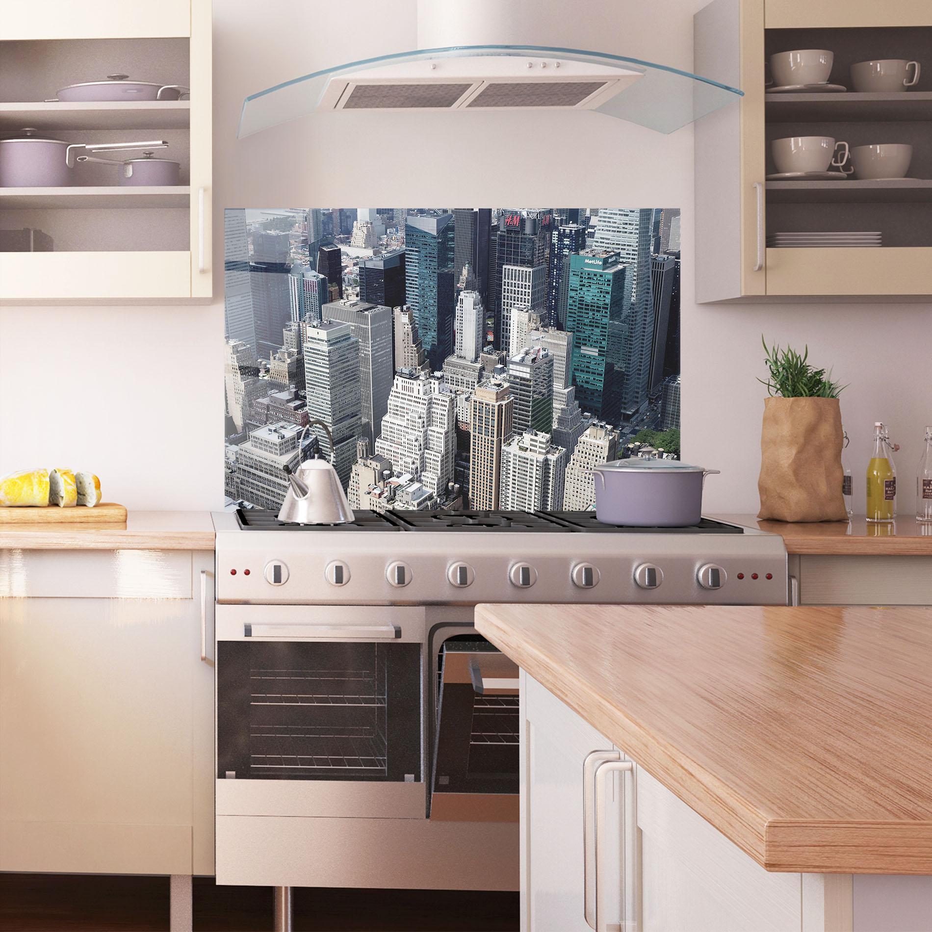 Küchenrückwand Glas High Tower Buildings mockup 1