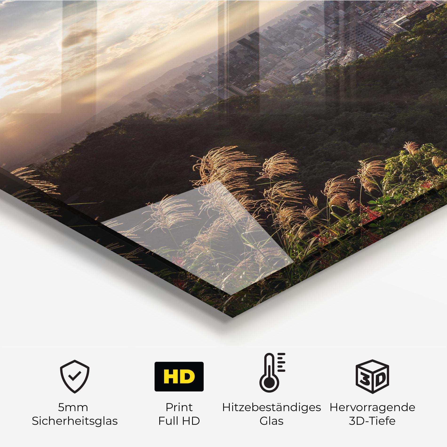 Küchenrückwand Glas Big Building Daylight mockup 2