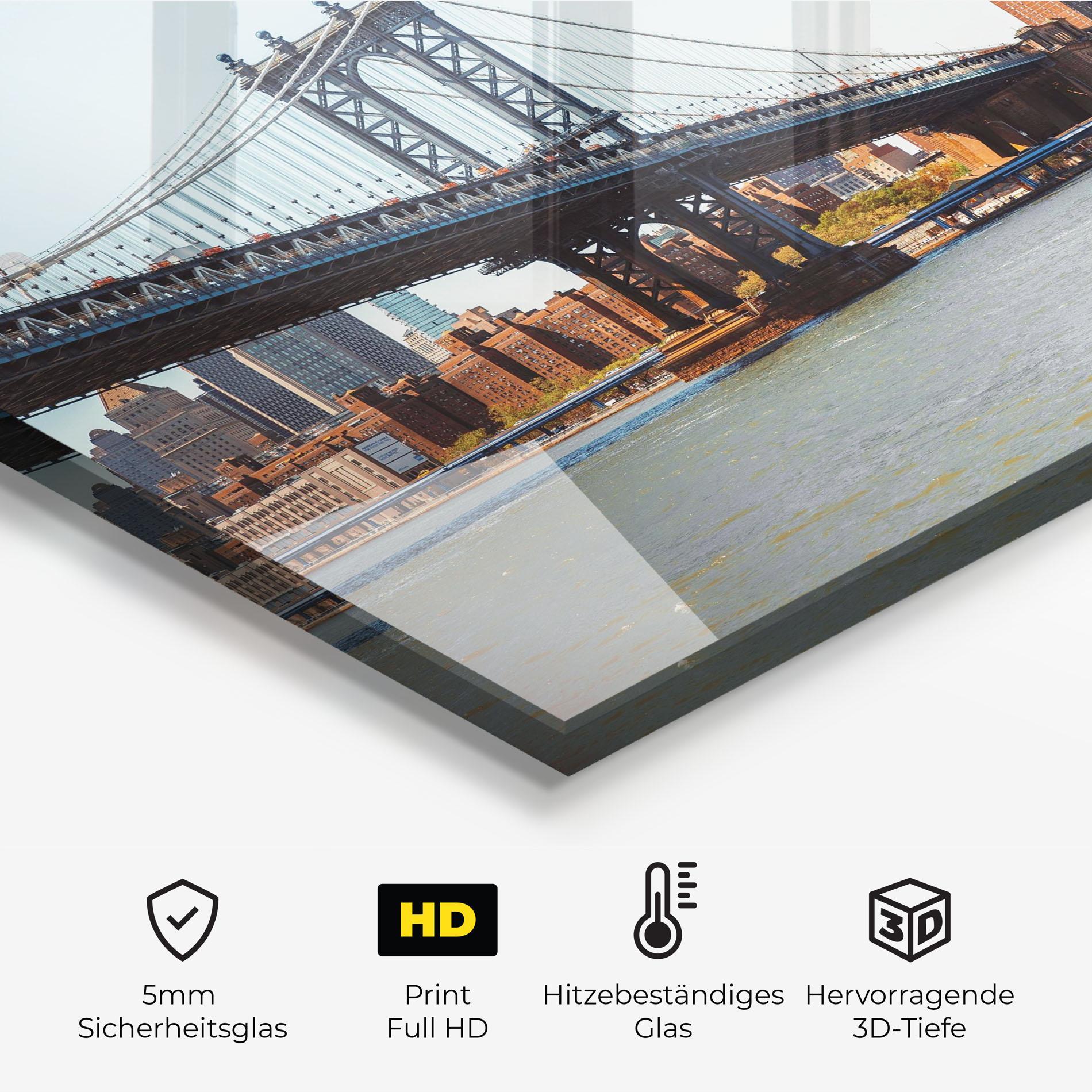 Küchenrückwand Glas Big City Bridge mockup 2