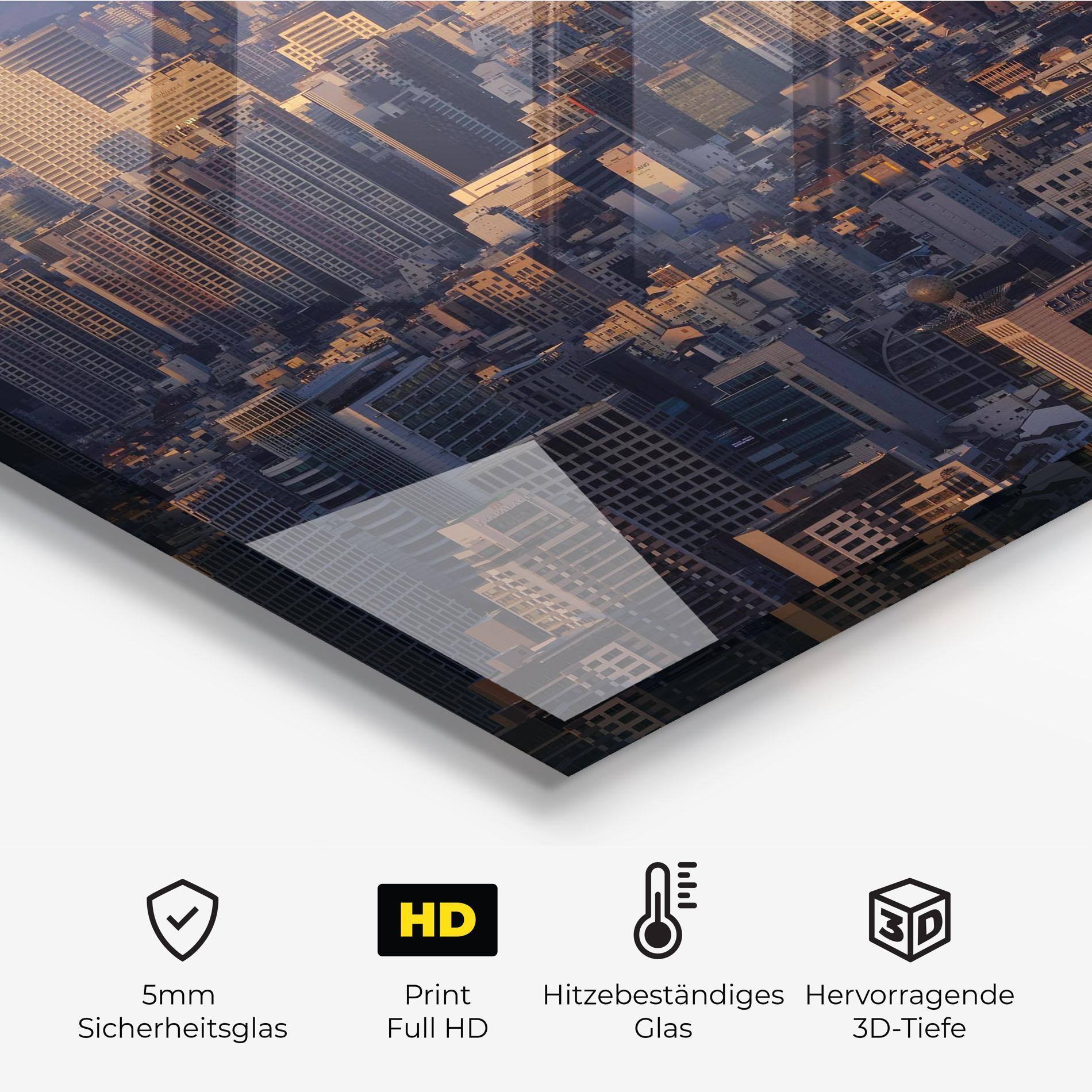 Küchenrückwand Glas Big City mockup 2