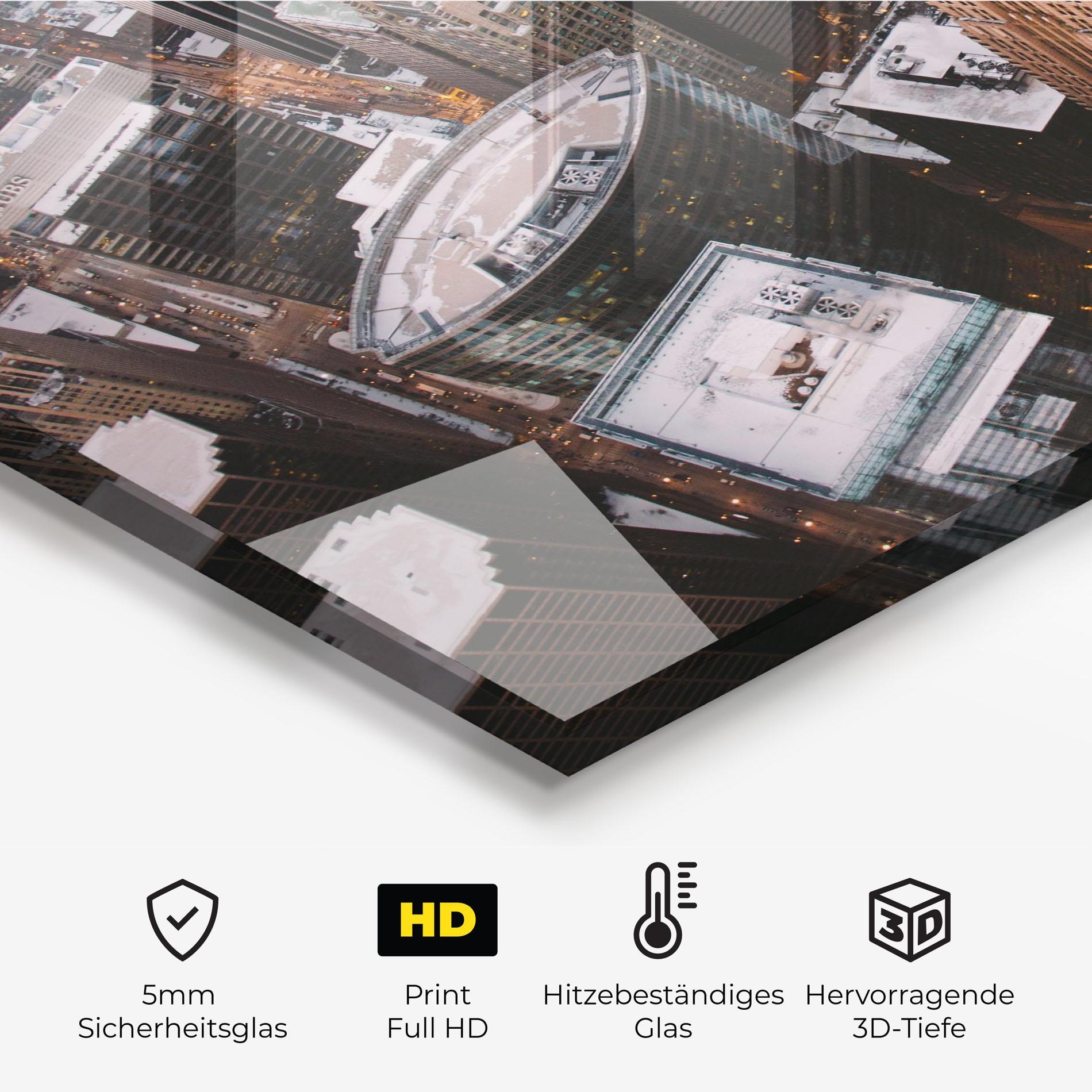 Küchenrückwand Glas Brown Tall Building mockup 2