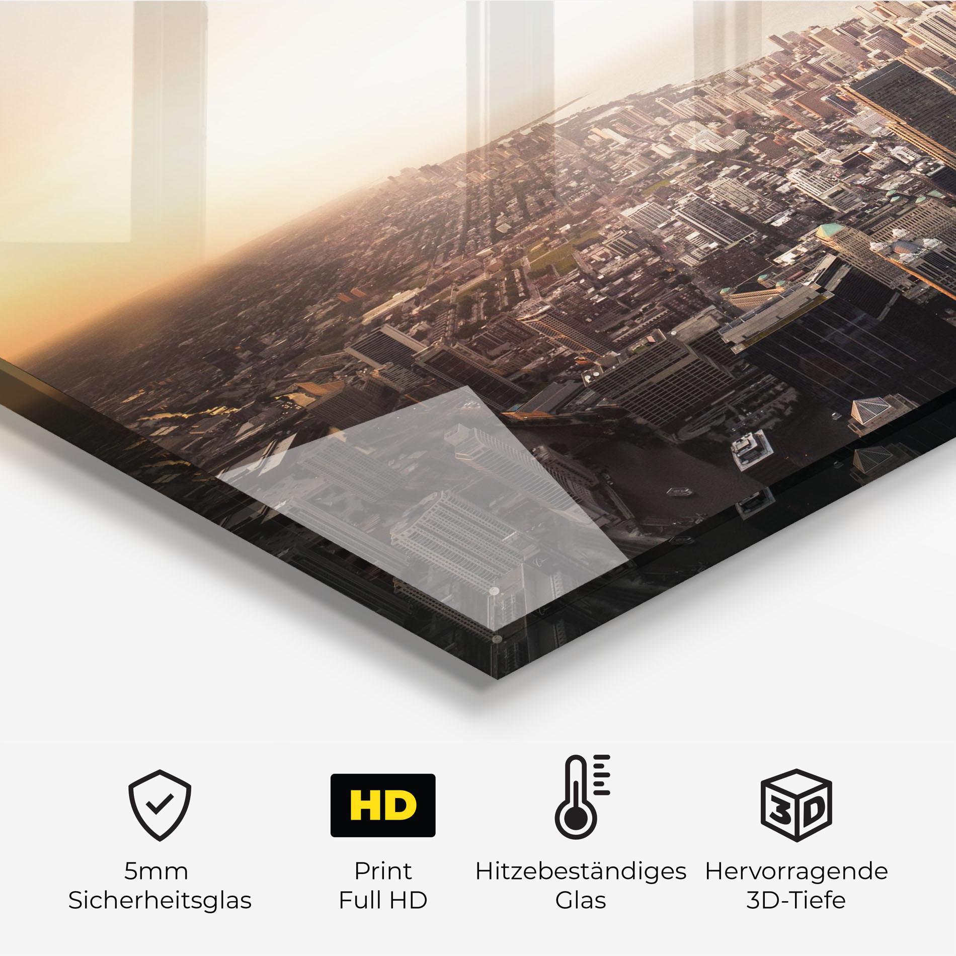 Küchenrückwand Glas City Buildings mockup 2