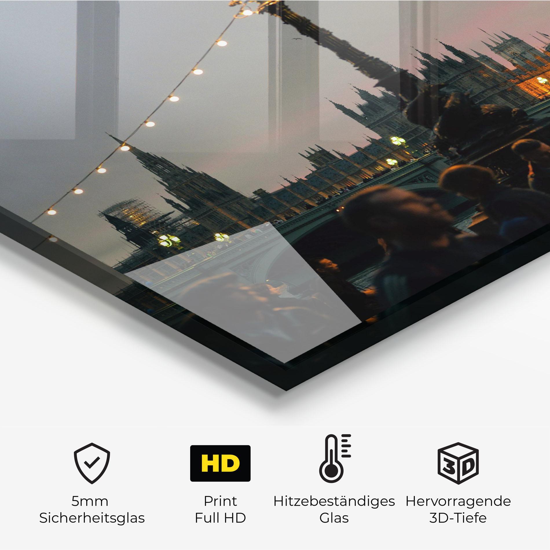 Küchenrückwand Glas Clock Lights mockup 2