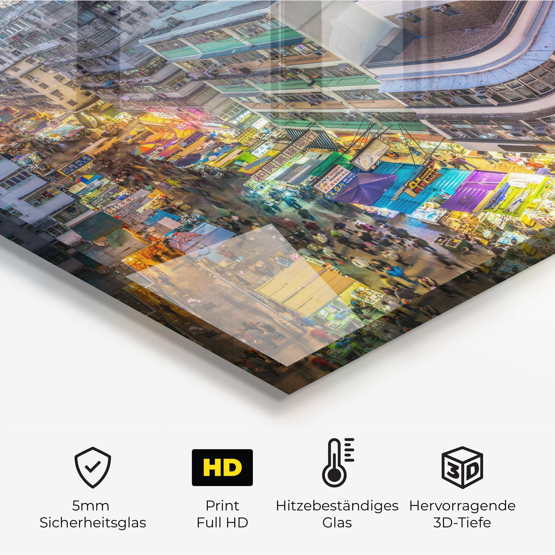 Küchenrückwand Glas Colorful Building mockup 2