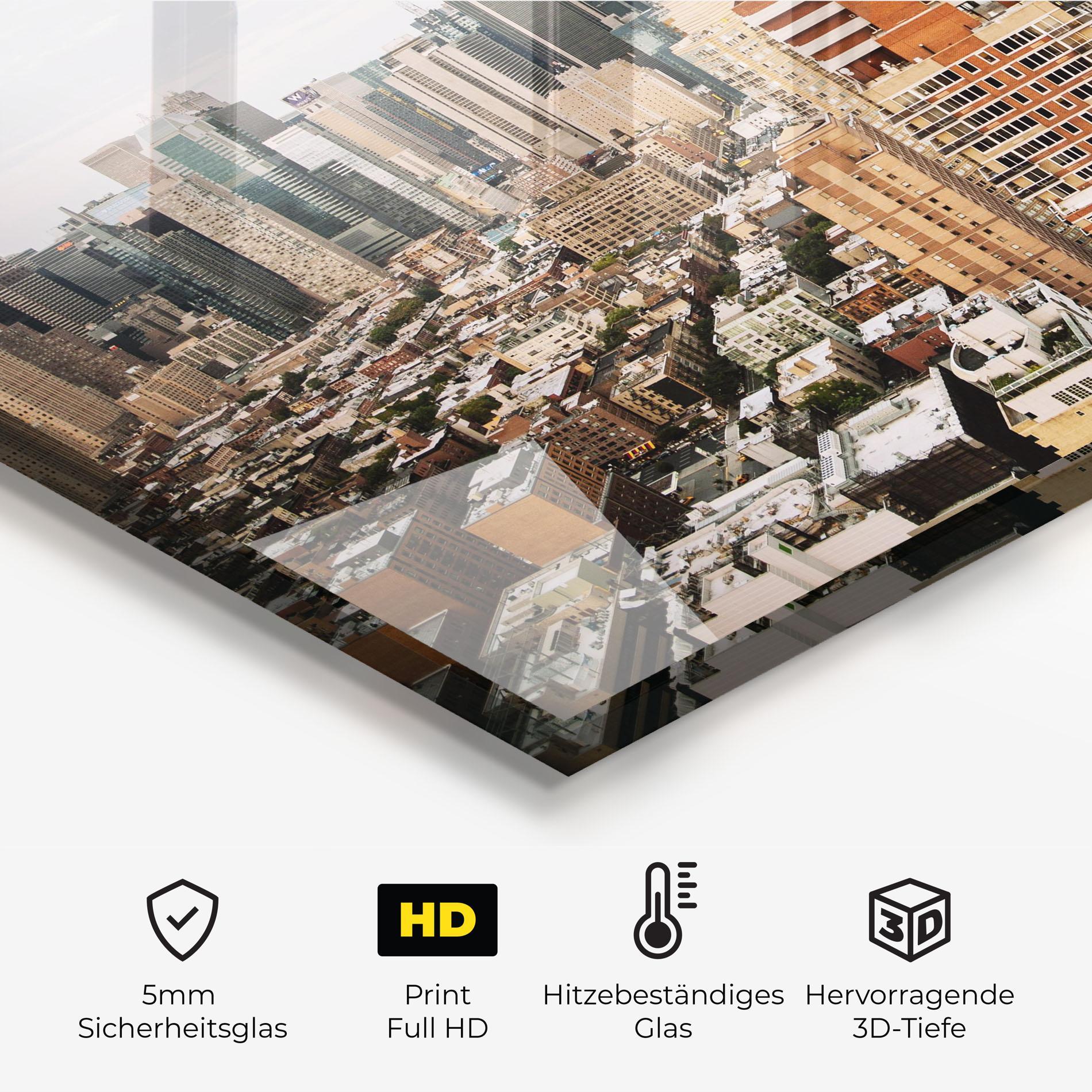 Küchenrückwand Glas Cream Orange Building mockup 2