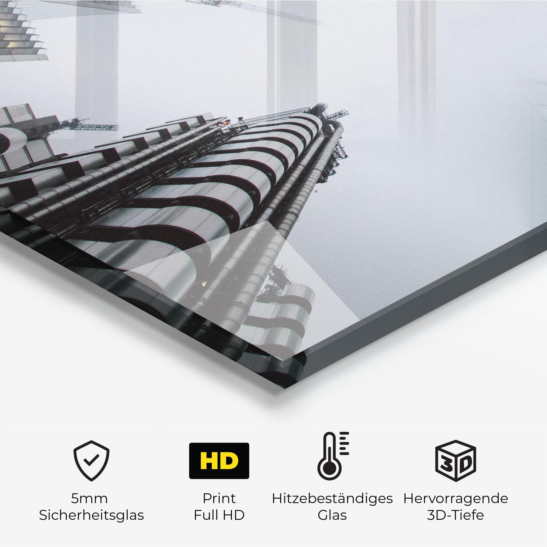 Küchenrückwand Glas Foggy Sky Tower mockup 2