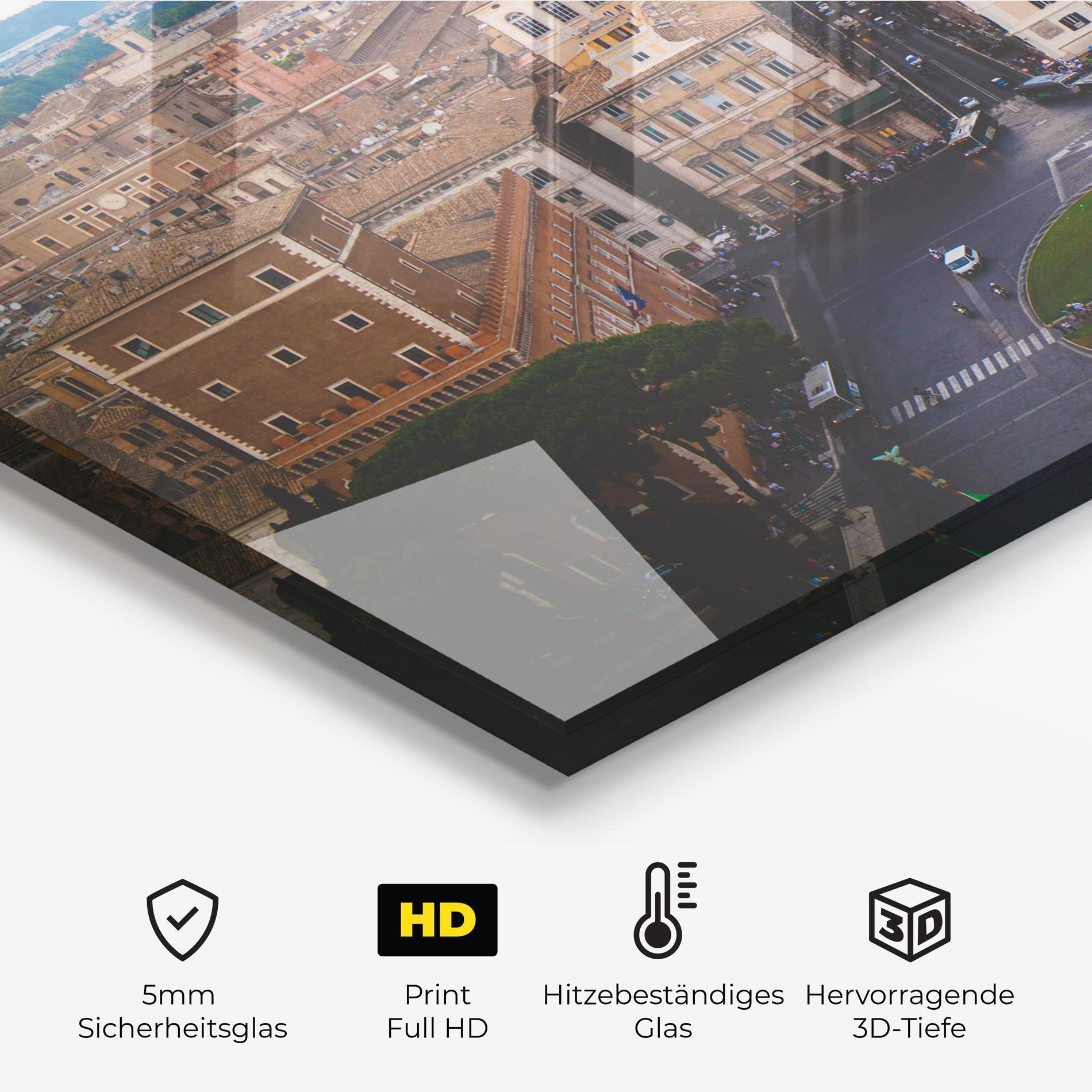 Küchenrückwand Glas Green Circle City mockup 2