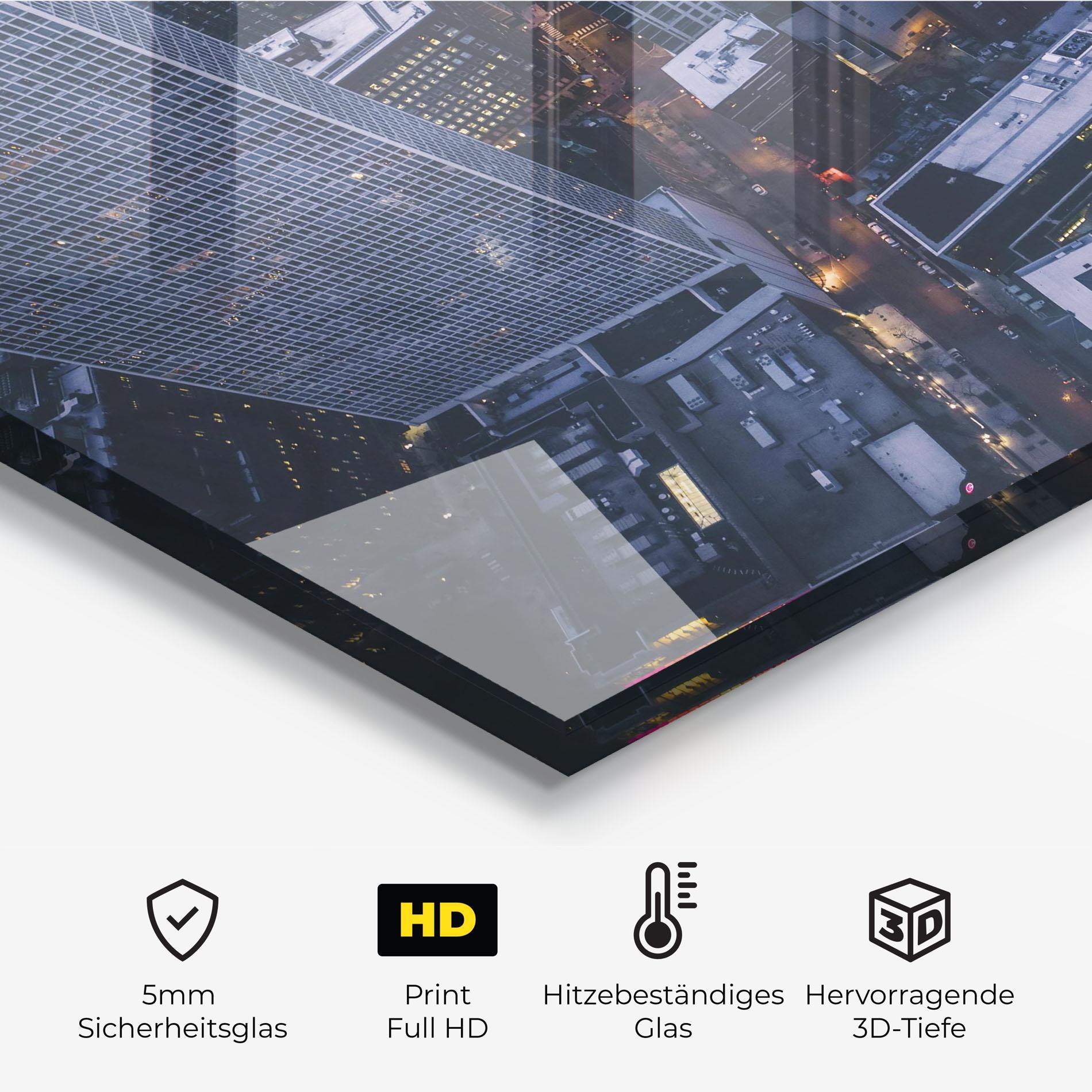 Küchenrückwand Glas Tall Buildings View mockup 2