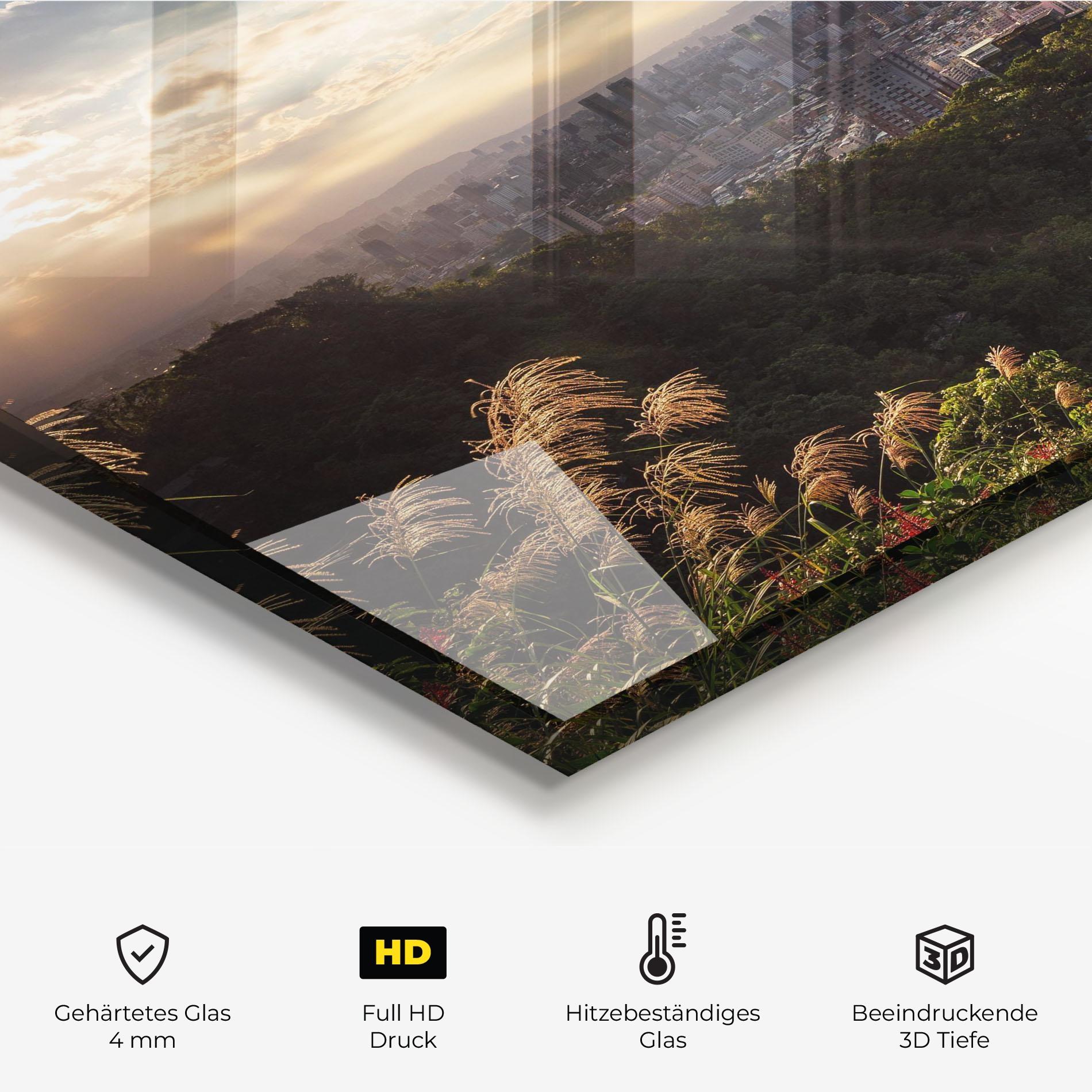 Küchenrückwand Glas Big Building Daylight mockup 2