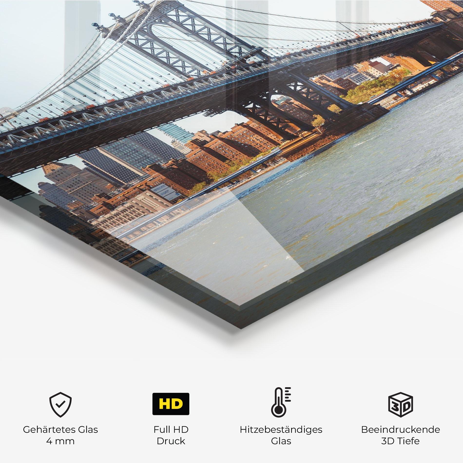 Küchenrückwand Glas Big City Bridge mockup 2