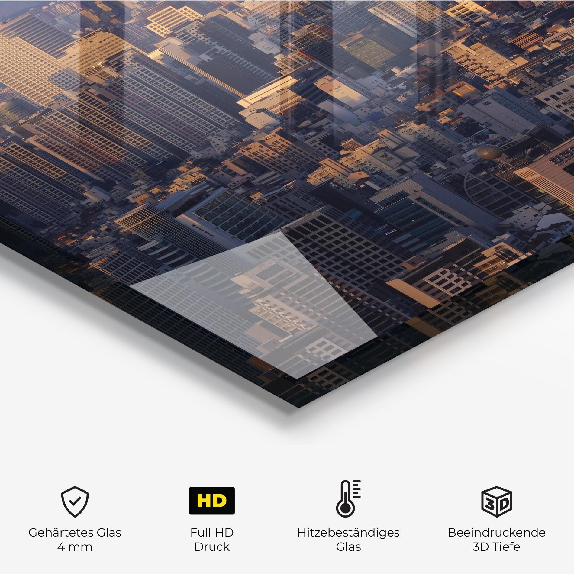 Küchenrückwand Glas Big City mockup 2