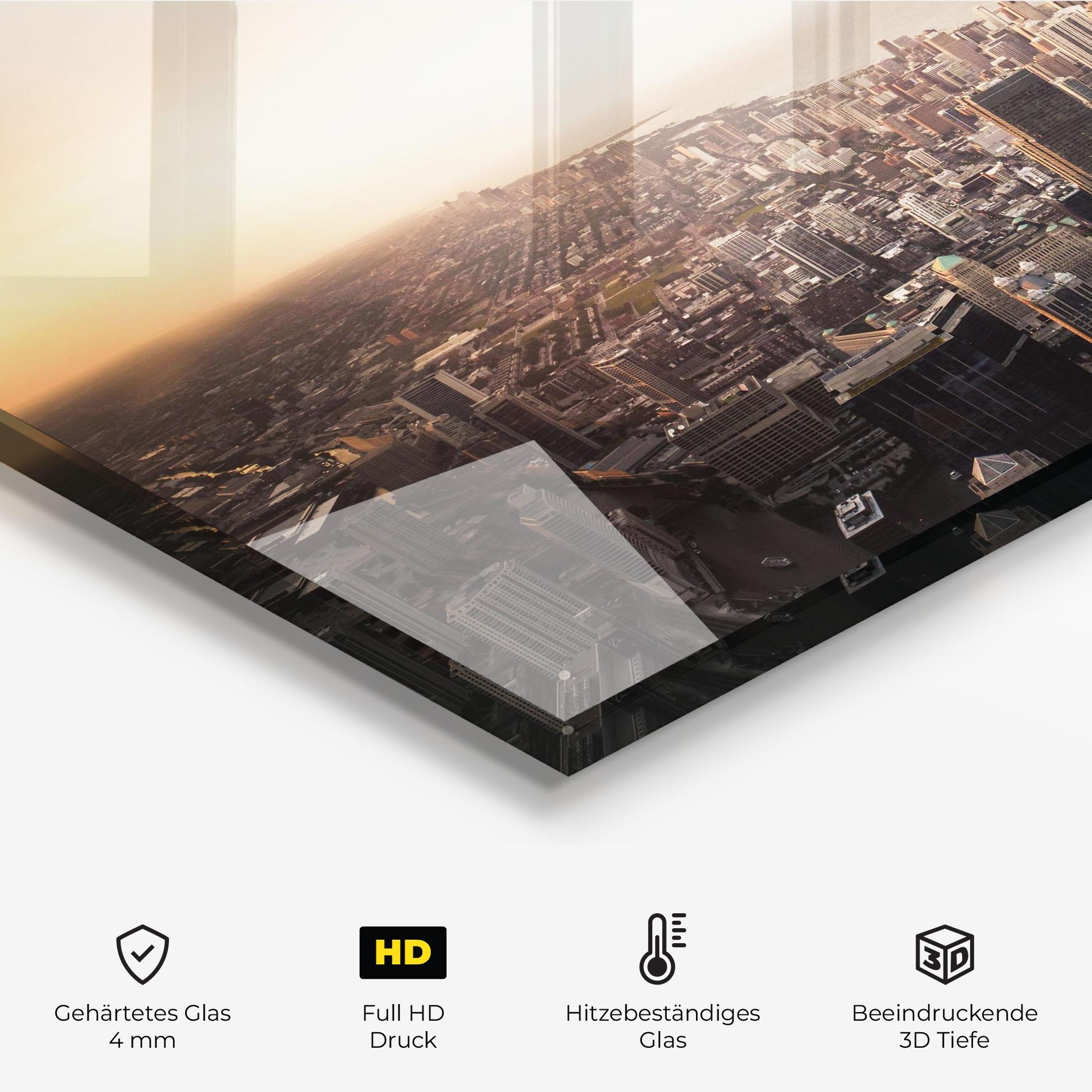 Küchenrückwand Glas City Buildings mockup 2