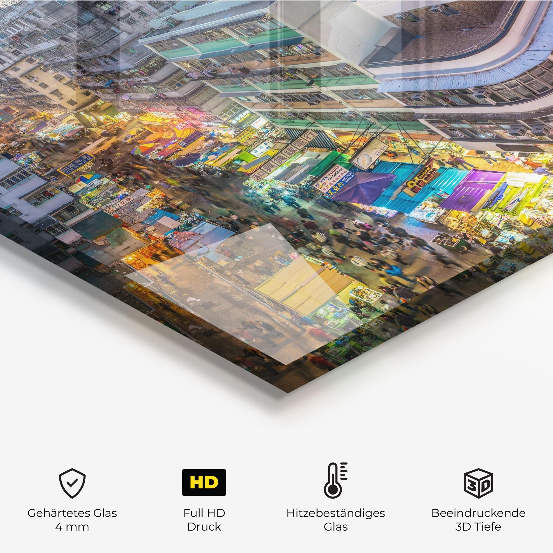 Küchenrückwand Glas Colorful Building mockup 2