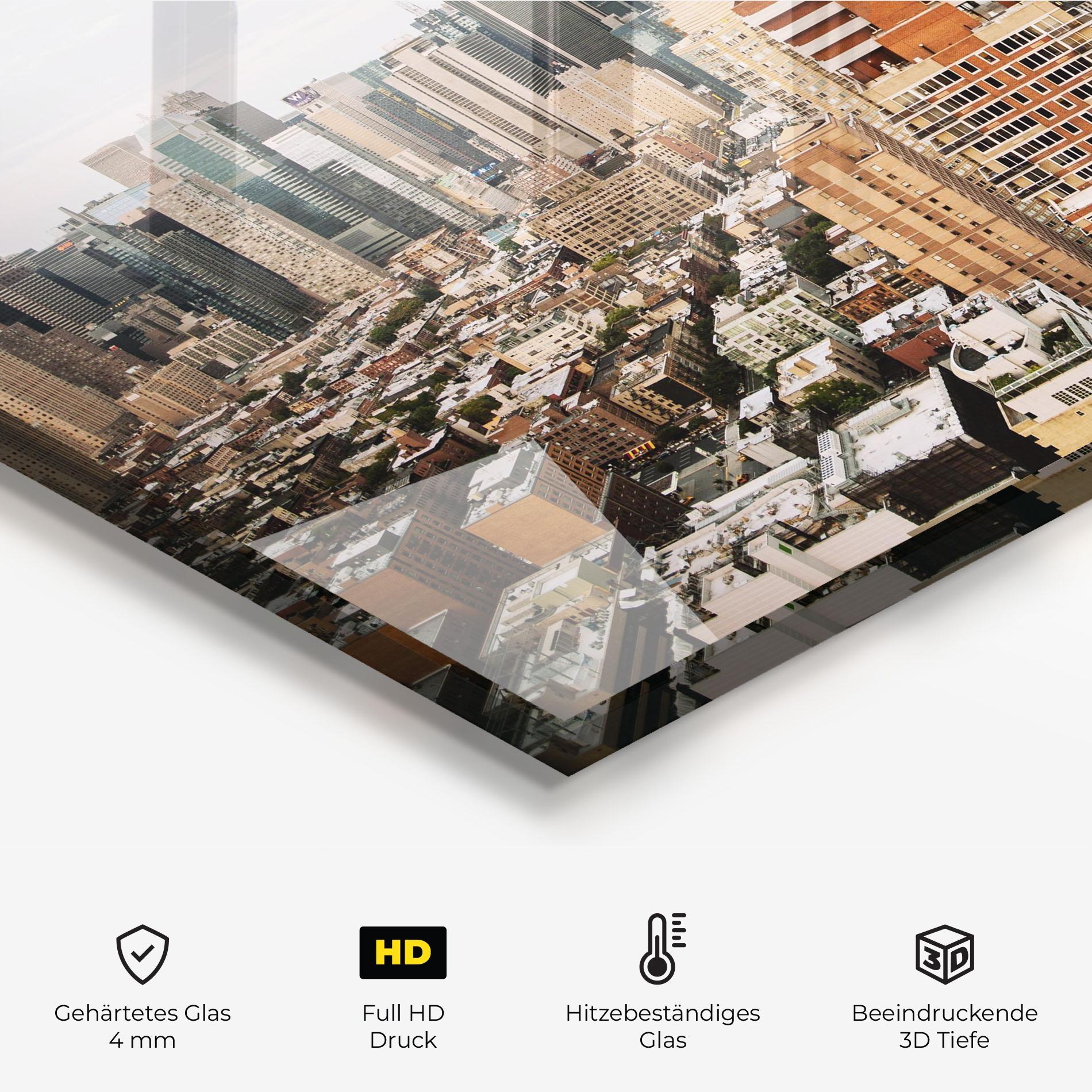 Küchenrückwand Glas Cream Orange Building mockup 2