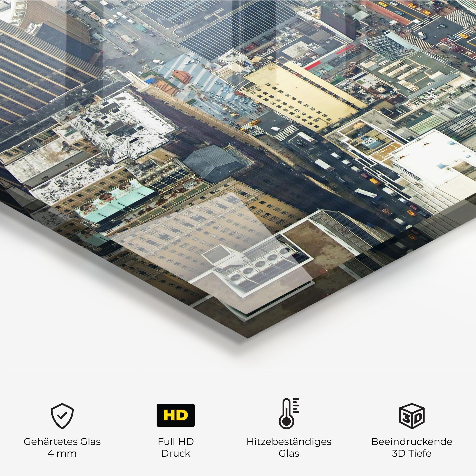 Küchenrückwand Glas Cream Tall Building mockup 2