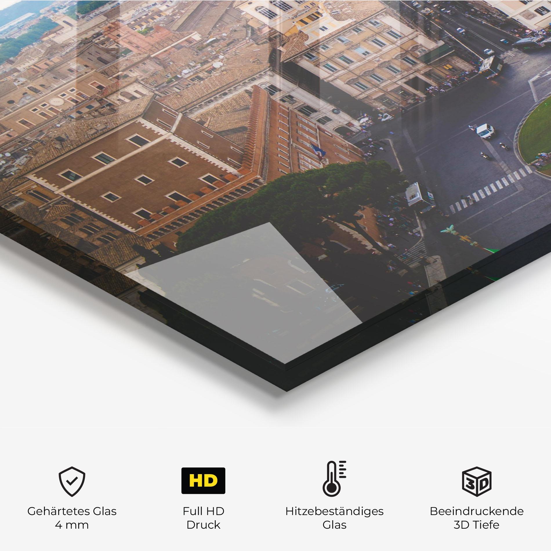 Küchenrückwand Glas Green Circle City mockup 2