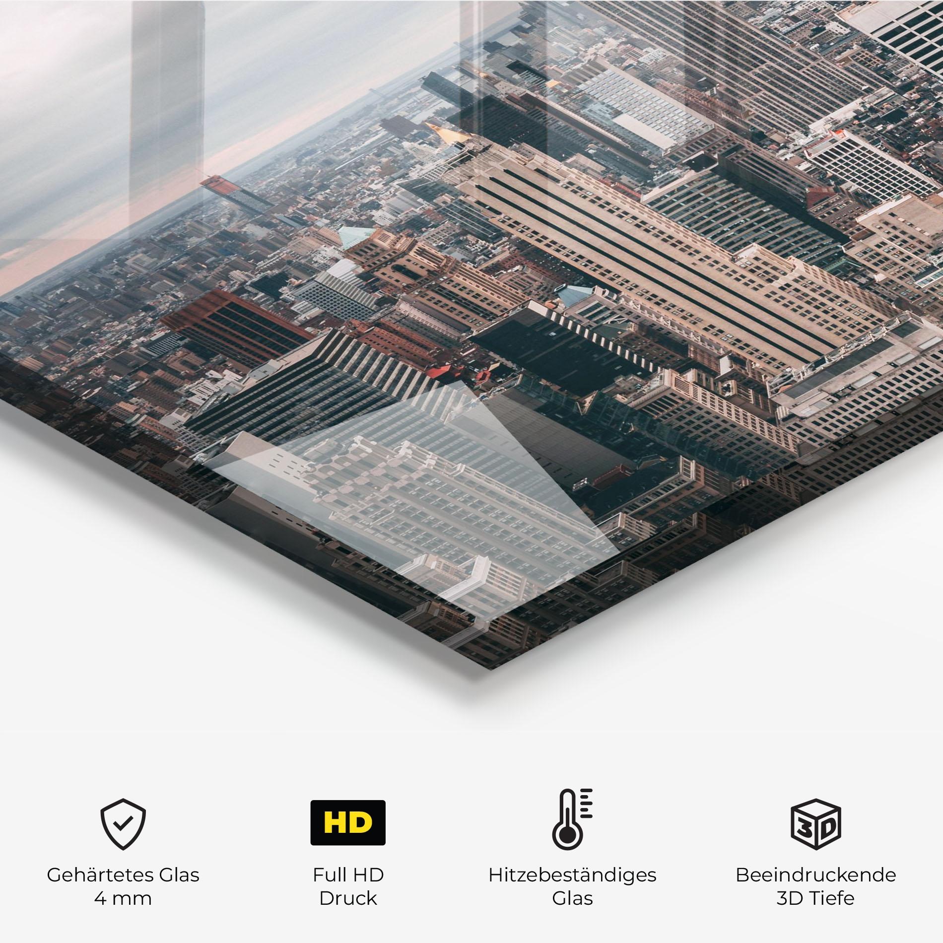 Küchenrückwand Glas High View Building mockup 2