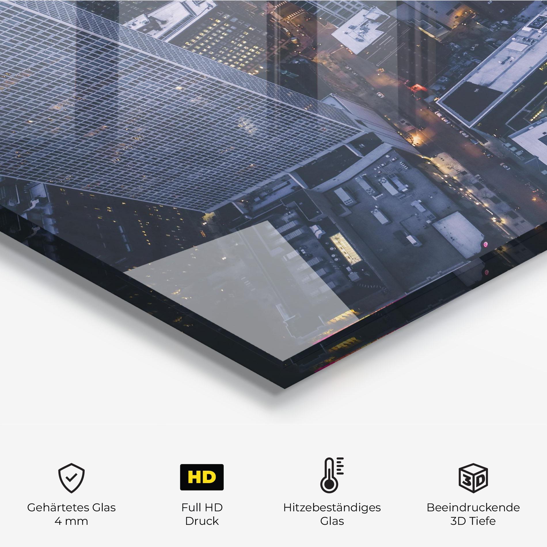 Küchenrückwand Glas Tall Buildings View mockup 2