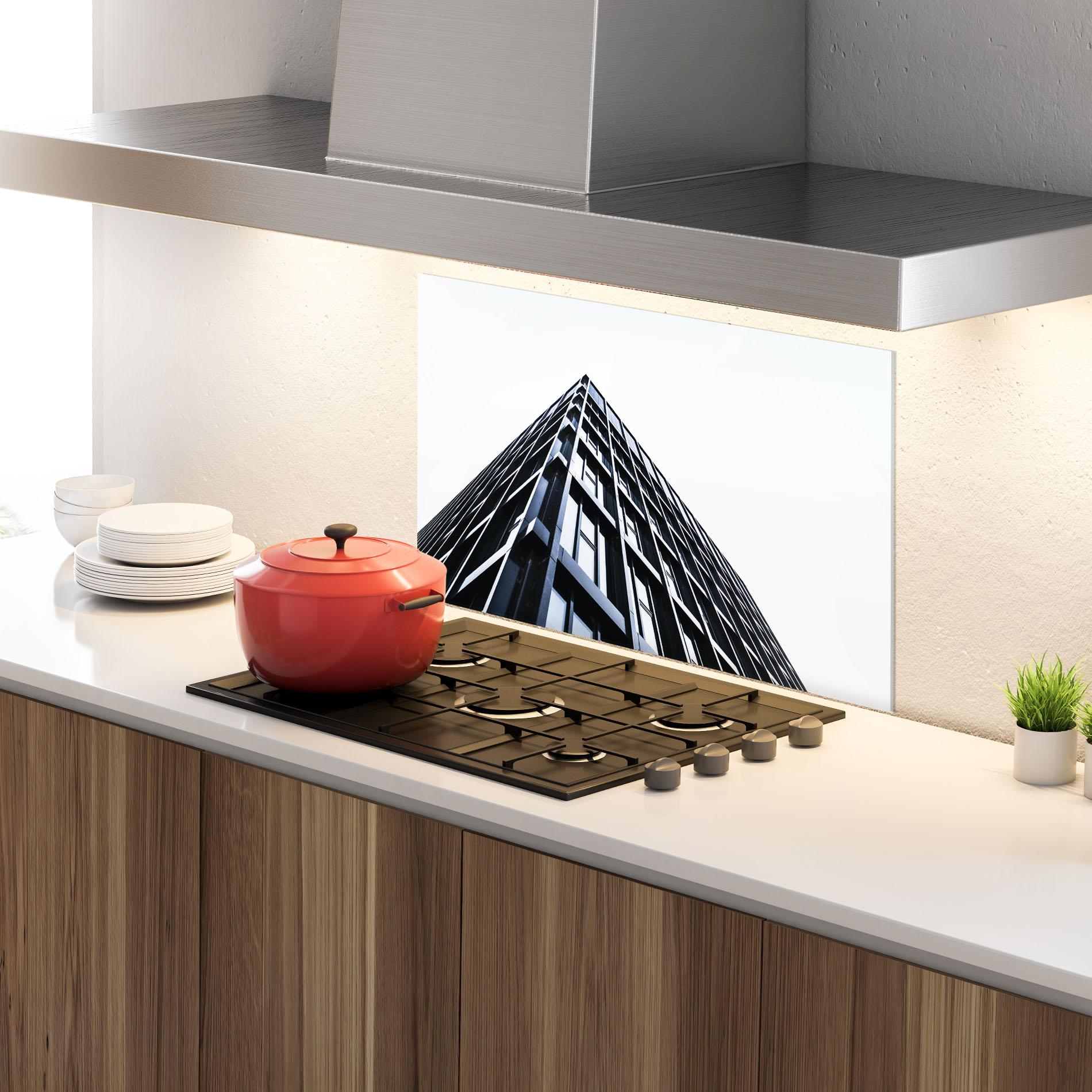 Küchenrückwand Glas Big Black Building mockup 4