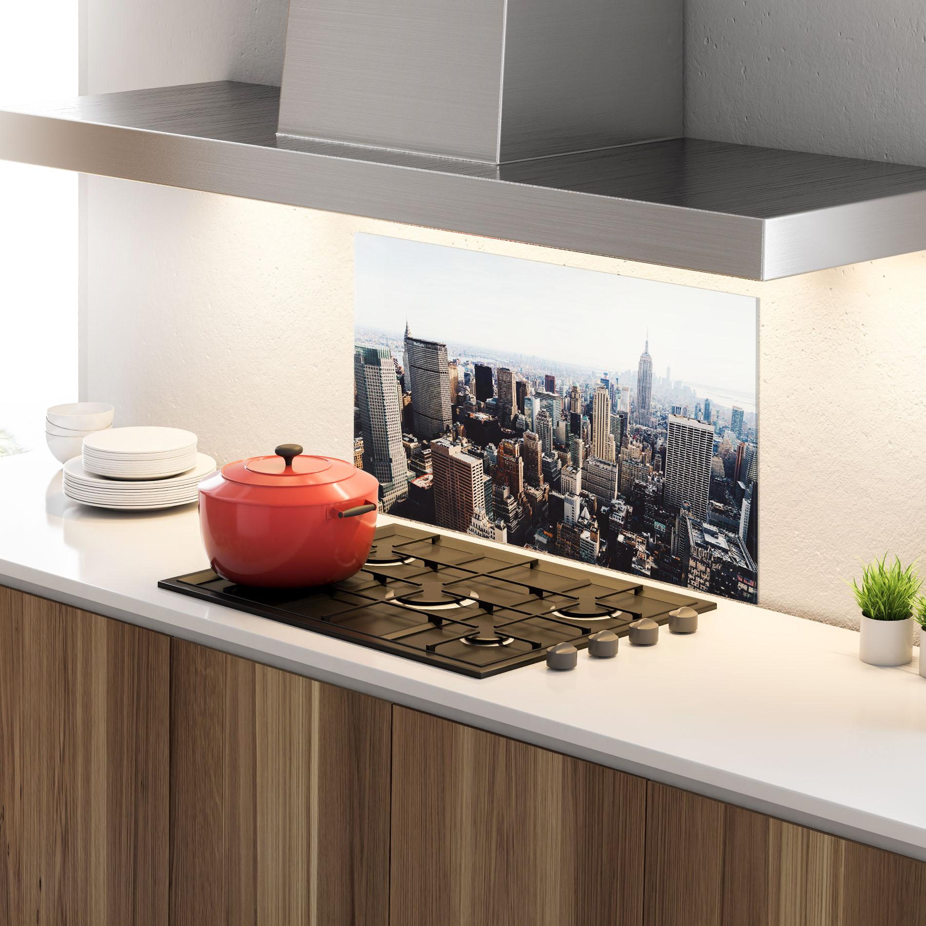 Küchenrückwand Glas Building Mix View mockup 4