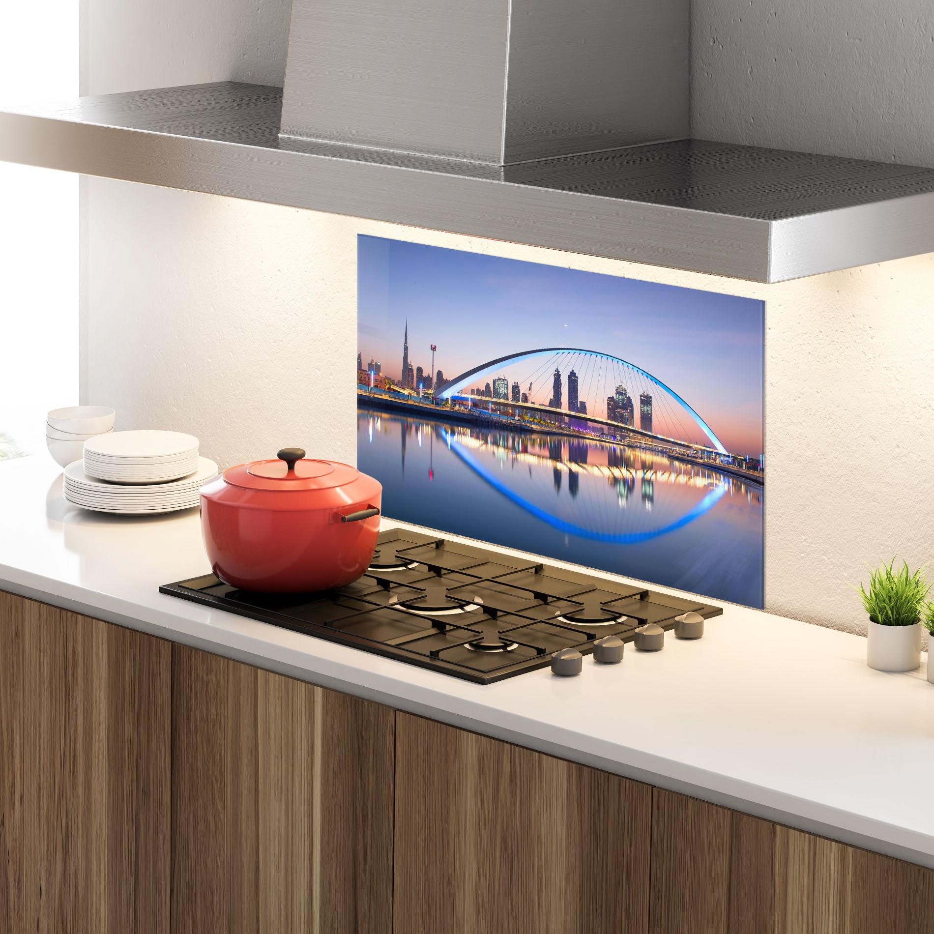 Küchenrückwand Glas Dubai View mockup 4