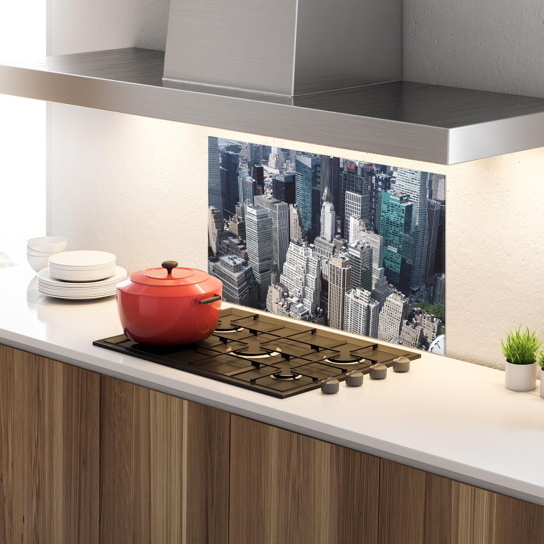 Küchenrückwand Glas High Tower Buildings mockup 4