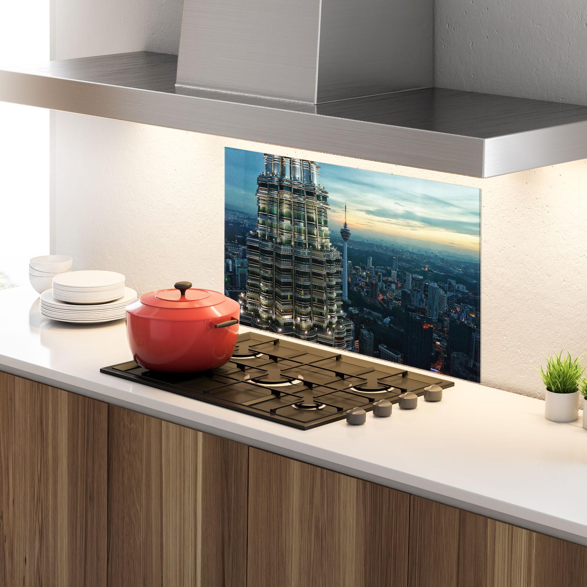 Küchenrückwand Glas Hight Tower View mockup 4