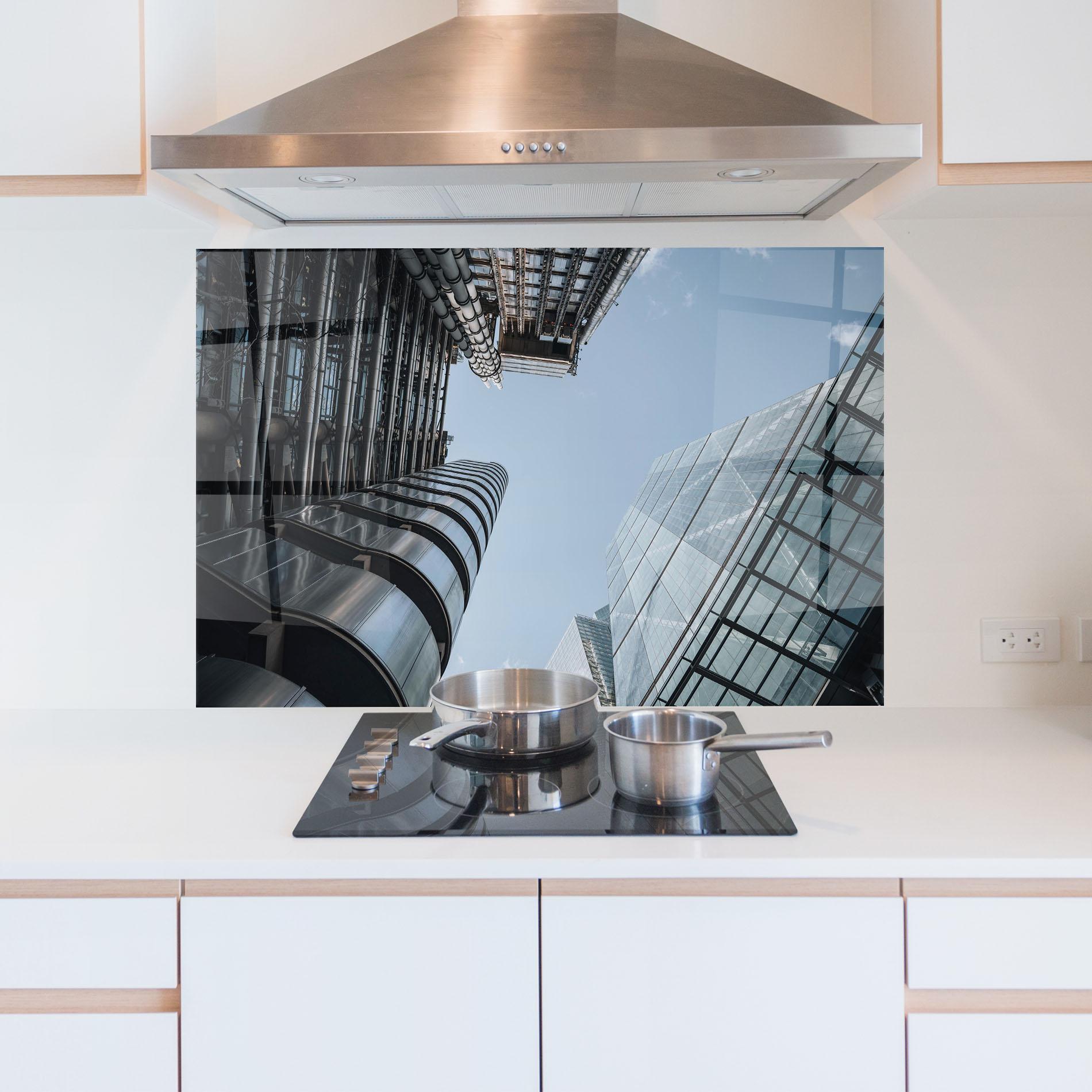 Küchenrückwand Glas Big Glass Building mockup 5