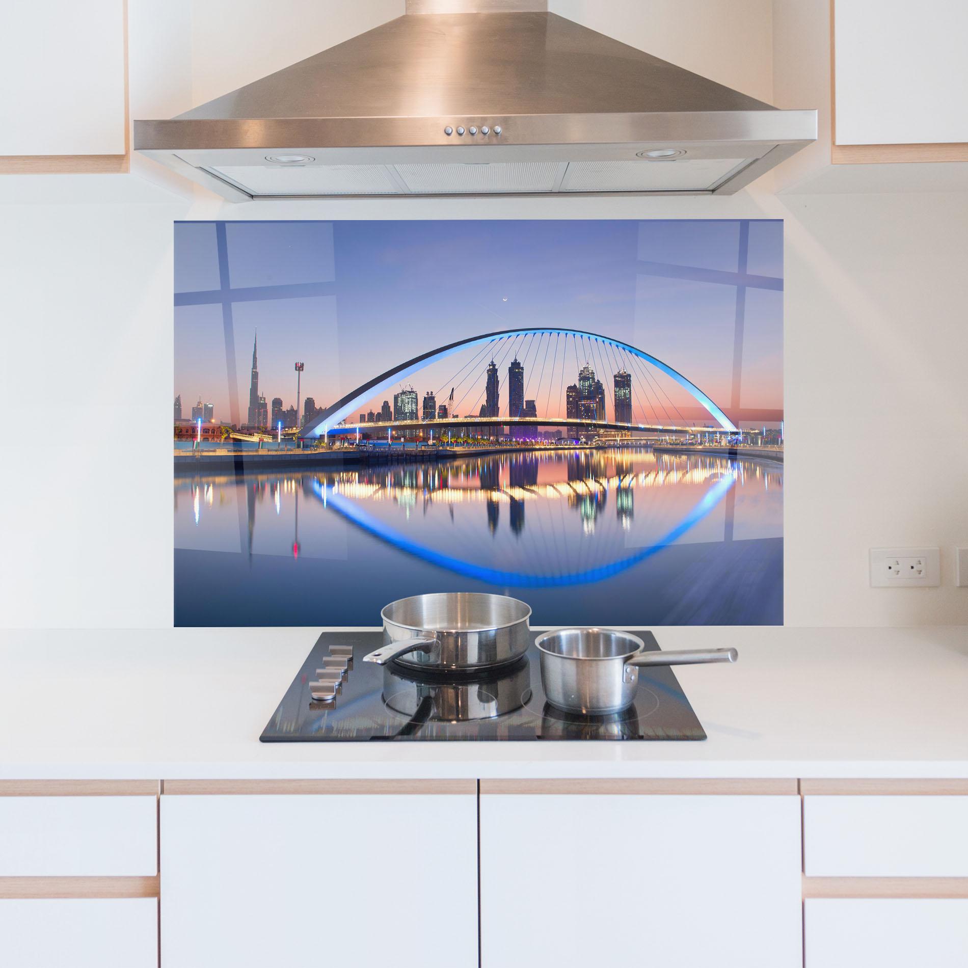 Küchenrückwand Glas Dubai View mockup 5