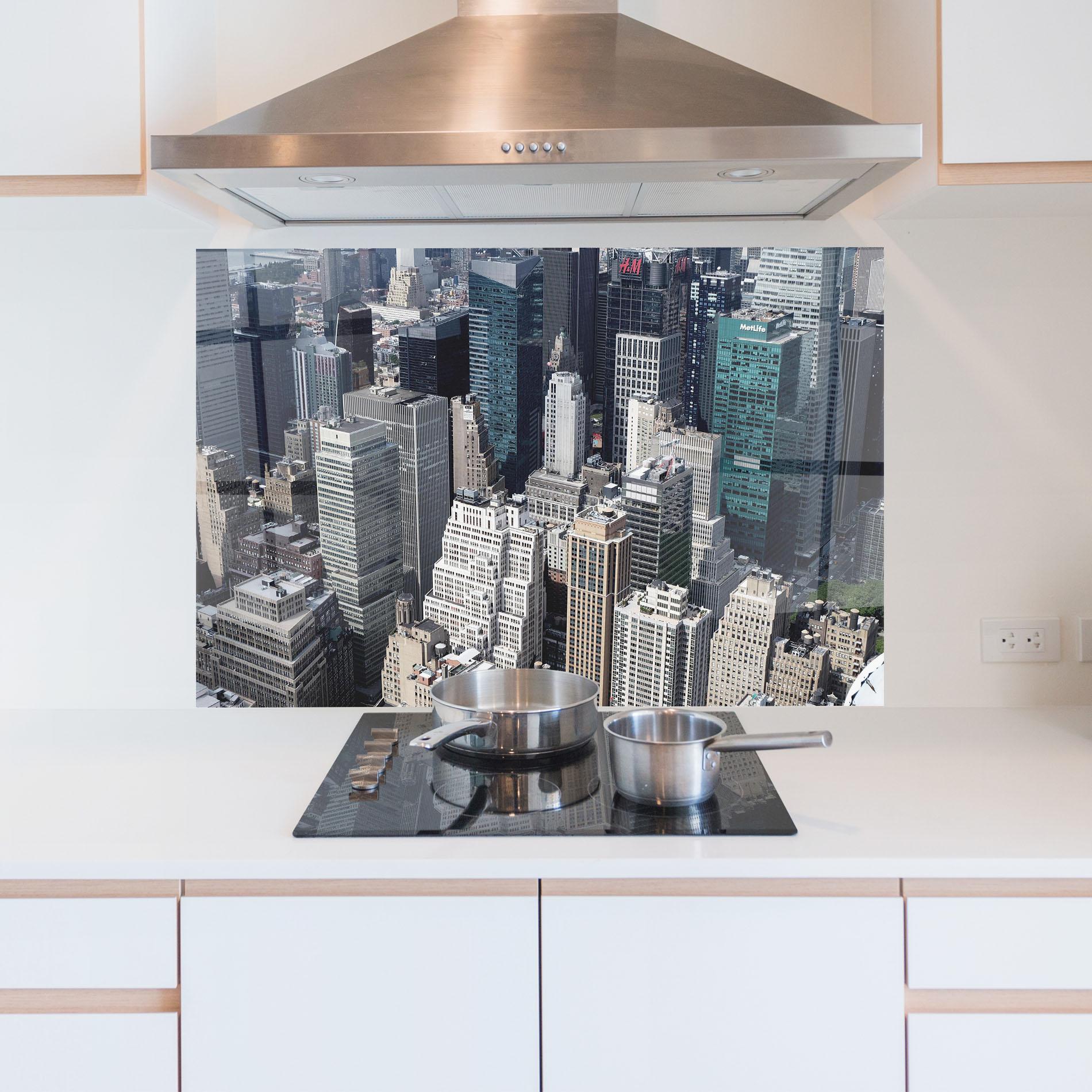 Küchenrückwand Glas High Tower Buildings mockup 5