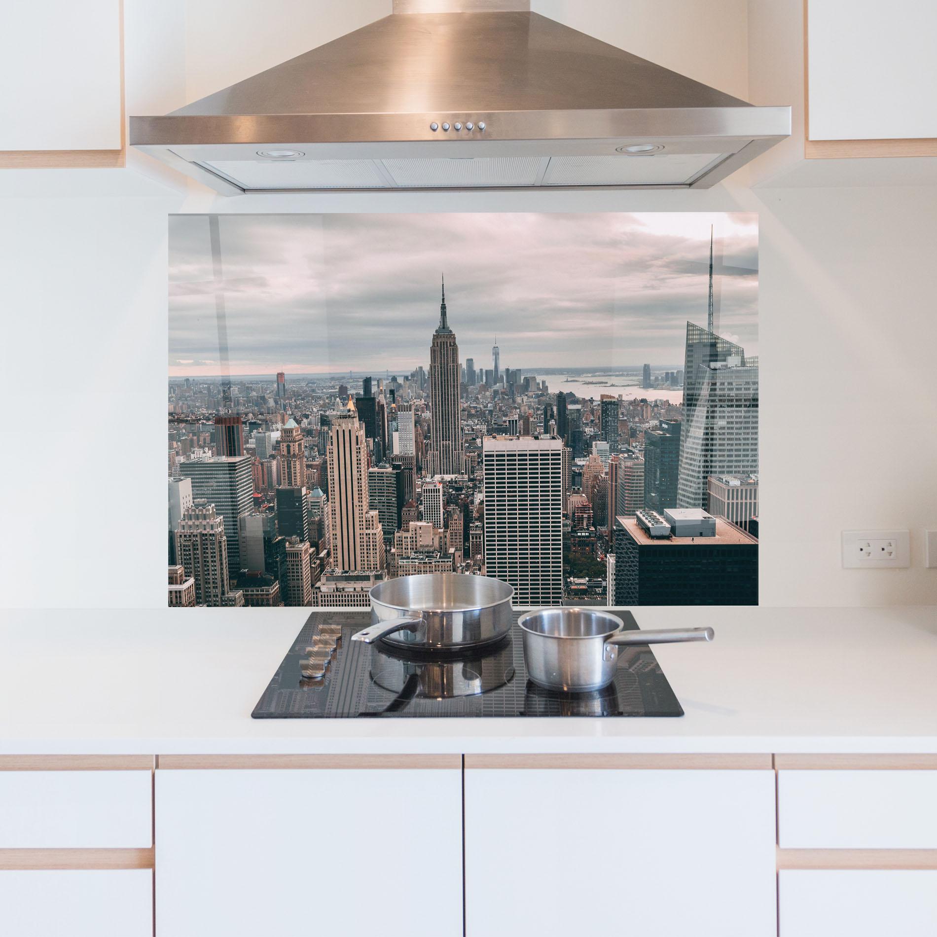 Küchenrückwand Glas High View Building mockup 5