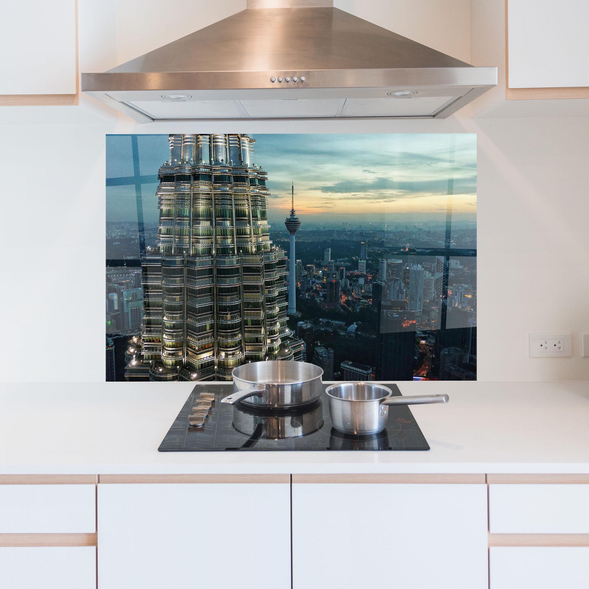 Küchenrückwand Glas Hight Tower View mockup 5