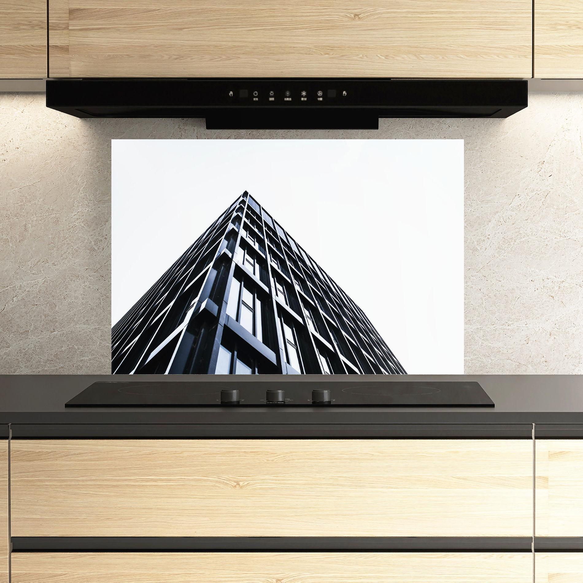Küchenrückwand Glas Big Black Building mockup 3