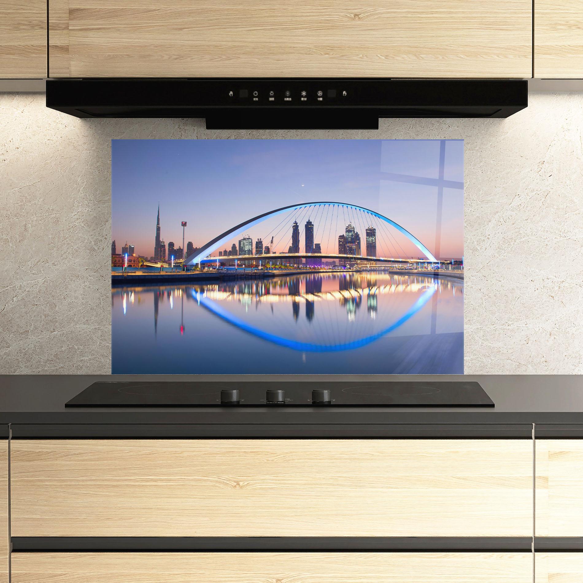 Küchenrückwand Glas Dubai View mockup 3