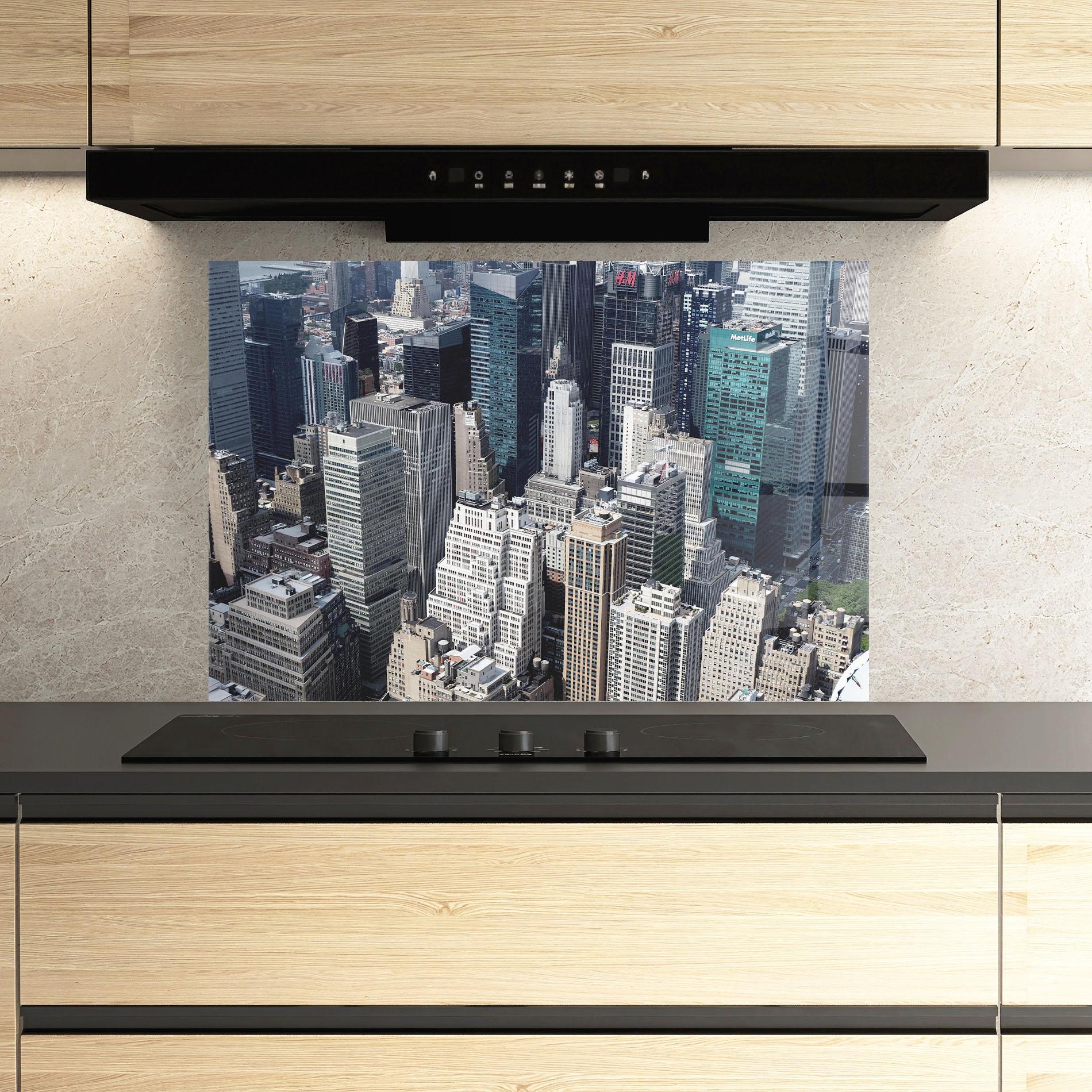 Küchenrückwand Glas High Tower Buildings mockup 3