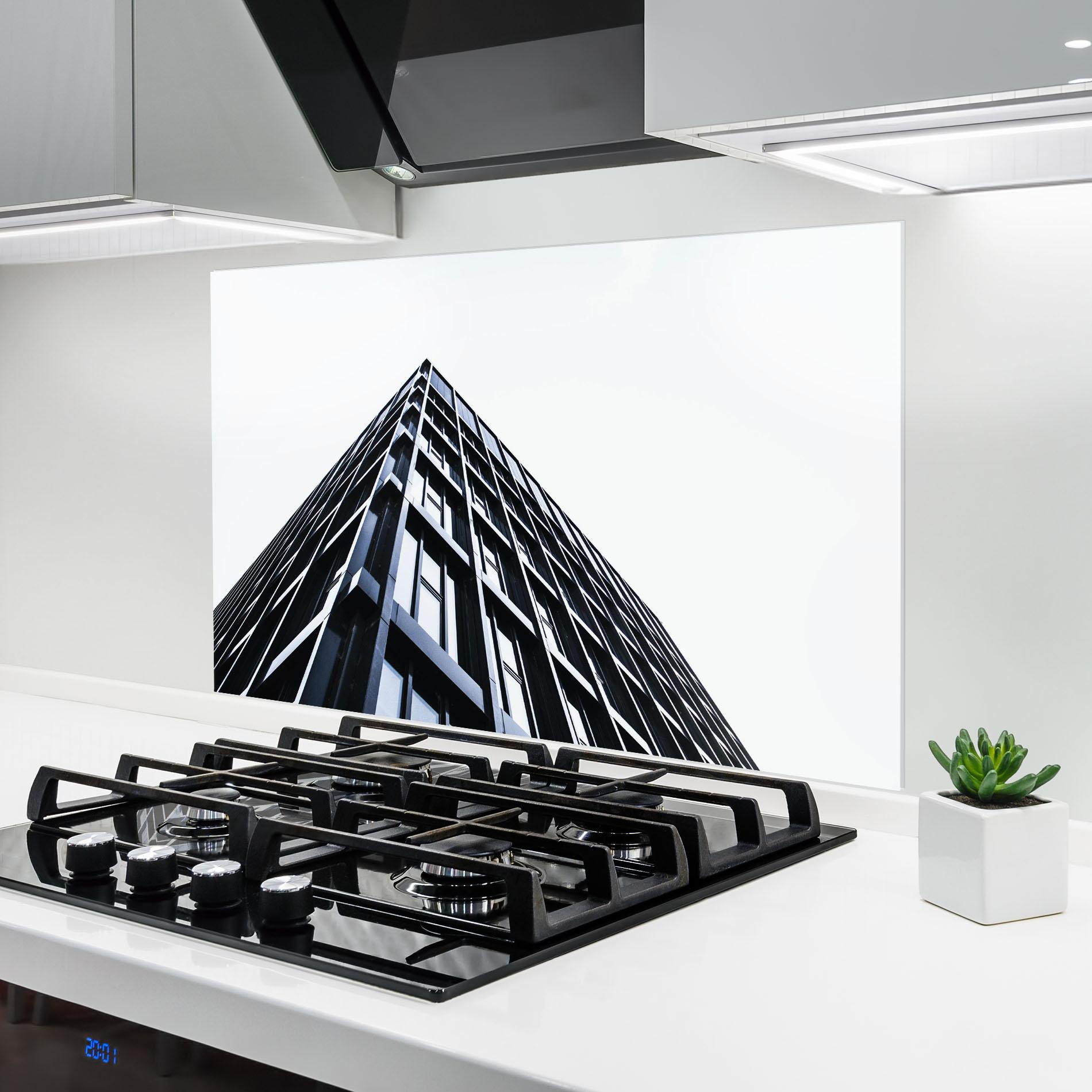Küchenrückwand Glas Big Black Building mockup 6
