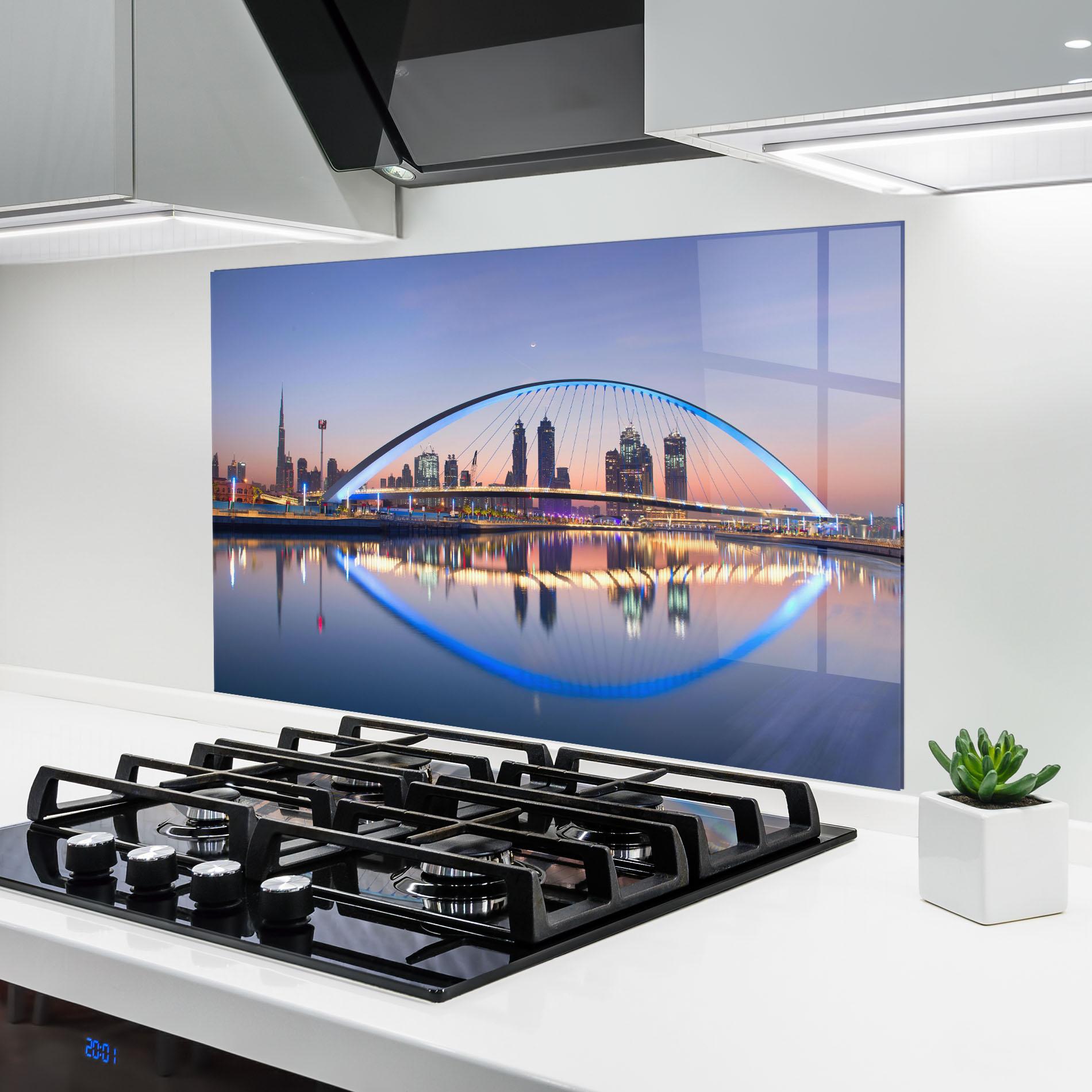 Küchenrückwand Glas Dubai View mockup 6
