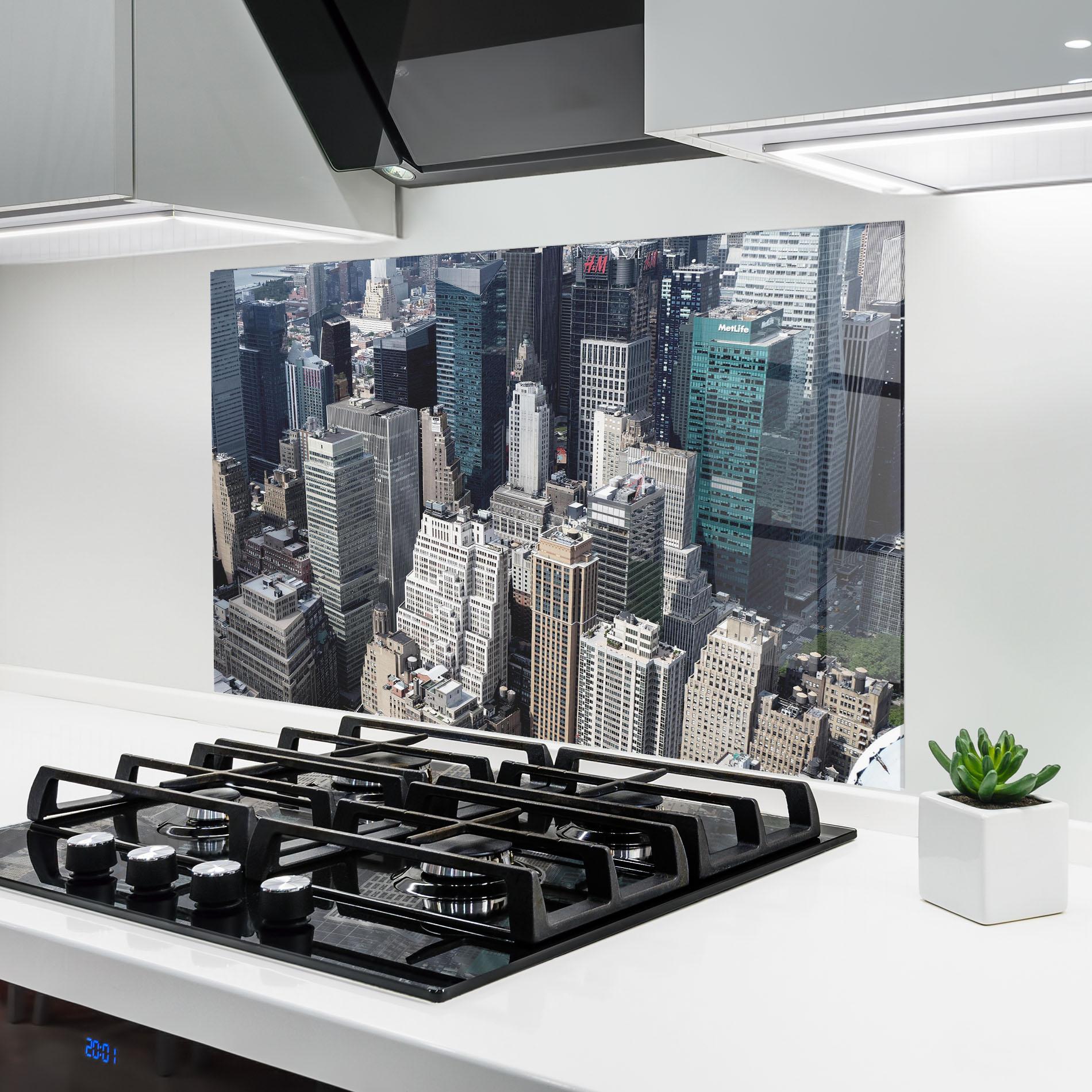 Küchenrückwand Glas High Tower Buildings mockup 6