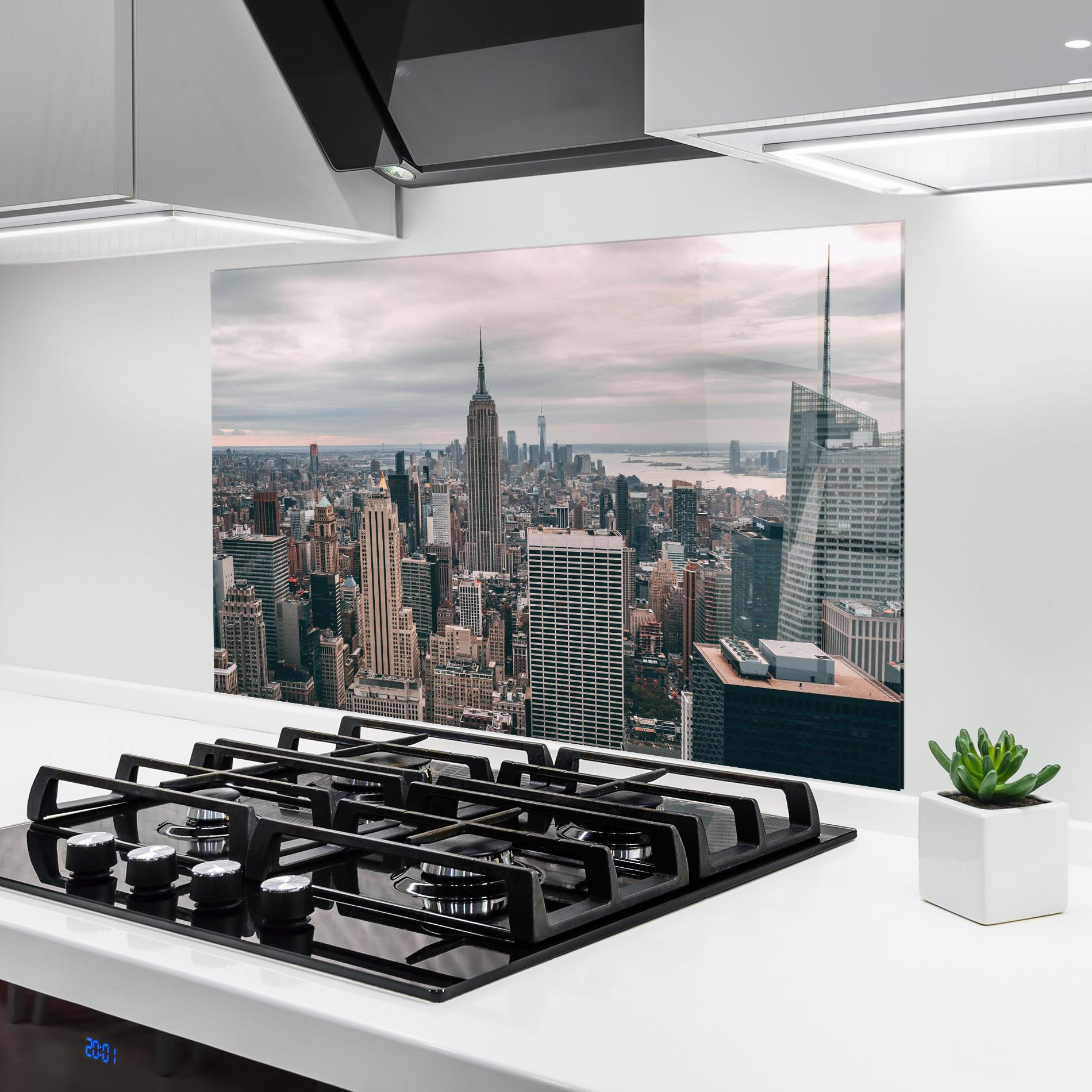 Küchenrückwand Glas High View Building mockup 6