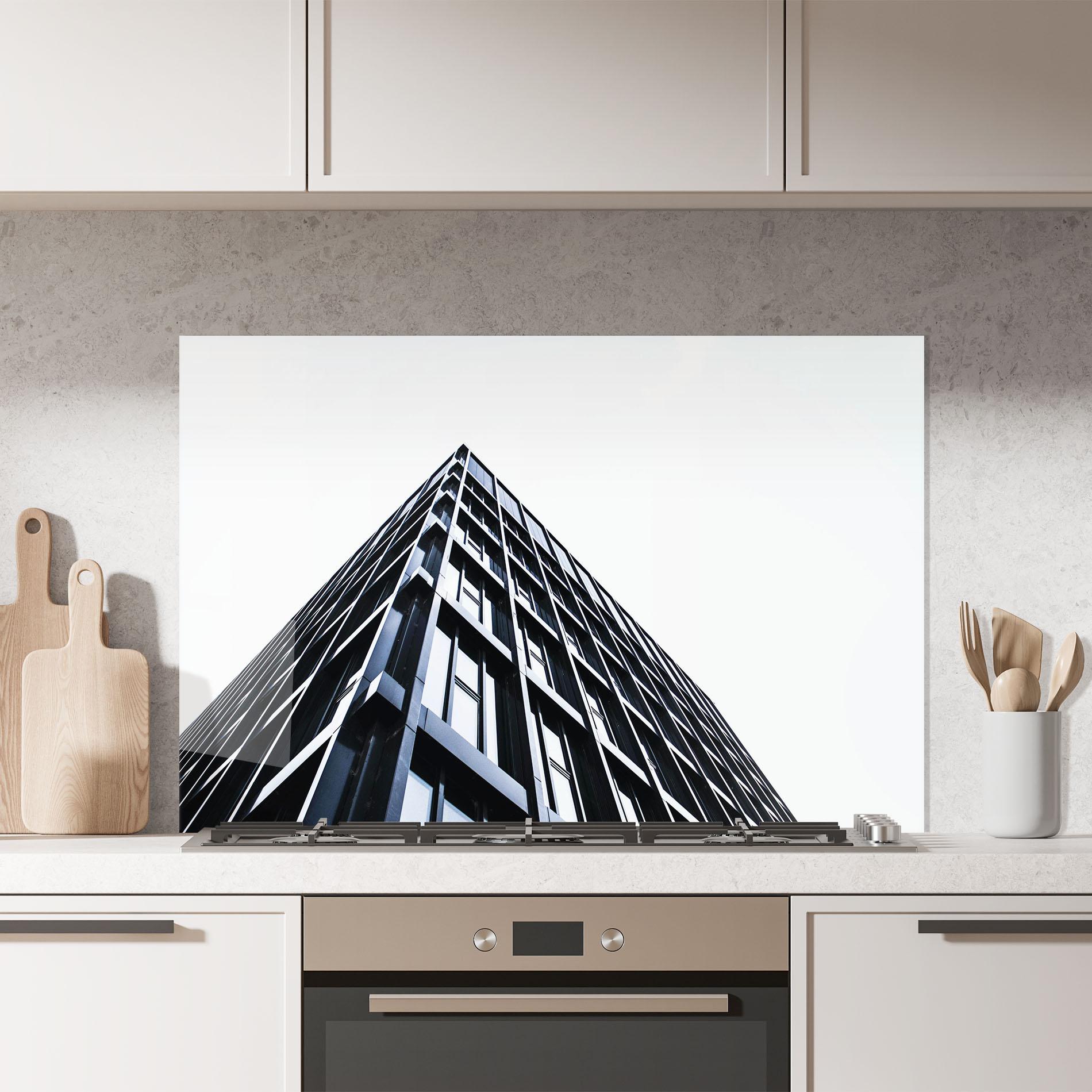 Küchenrückwand Glas Big Black Building mockup 7