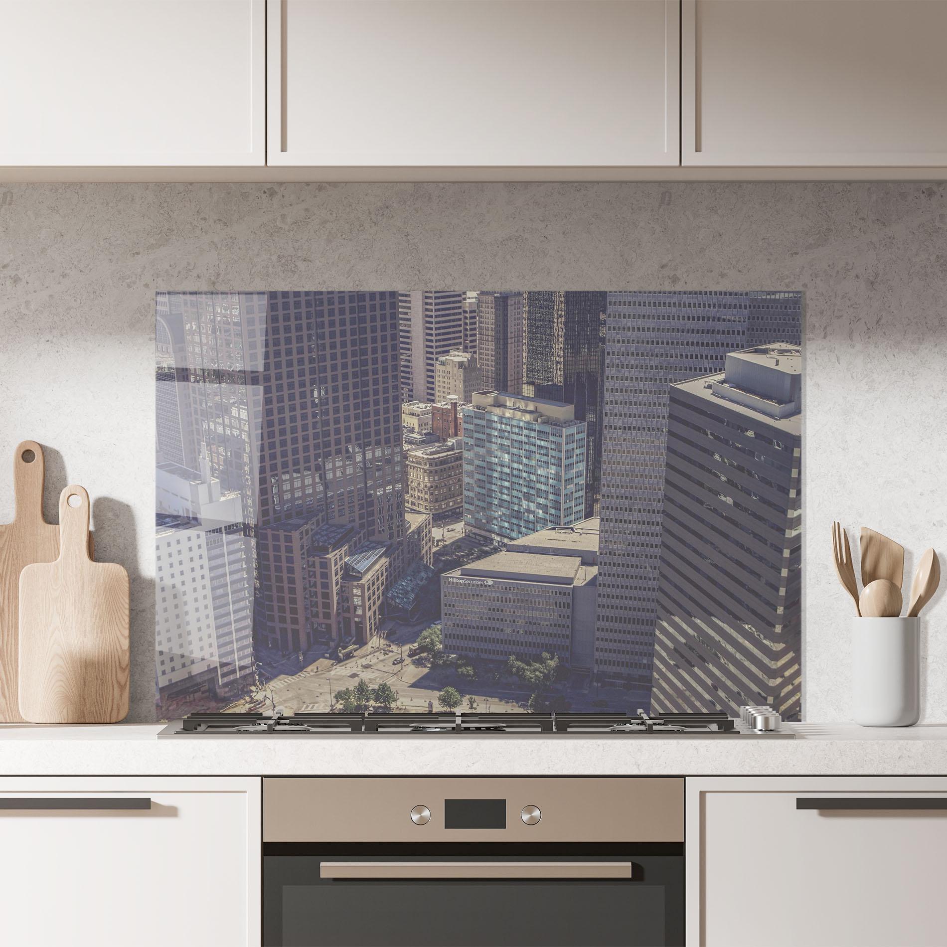 Küchenrückwand Glas Cream Light Building mockup 7