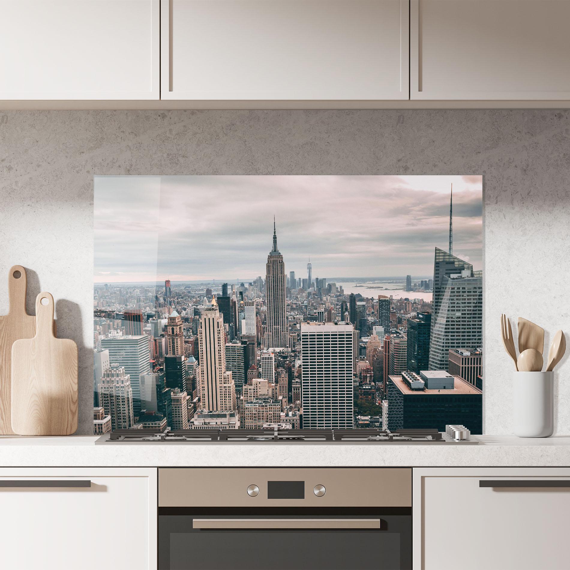 Küchenrückwand Glas High View Building mockup 7