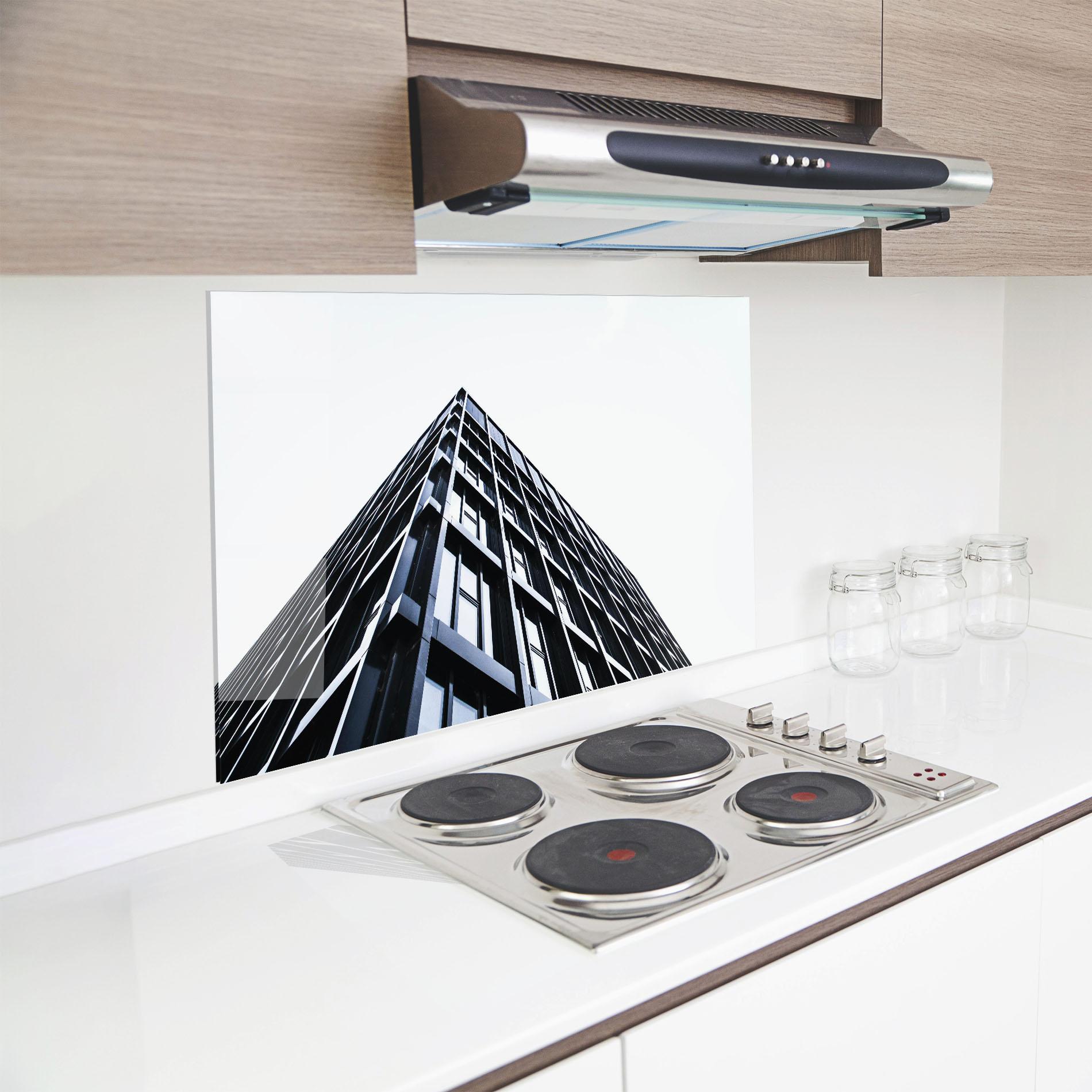 Küchenrückwand Glas Big Black Building mockup 8