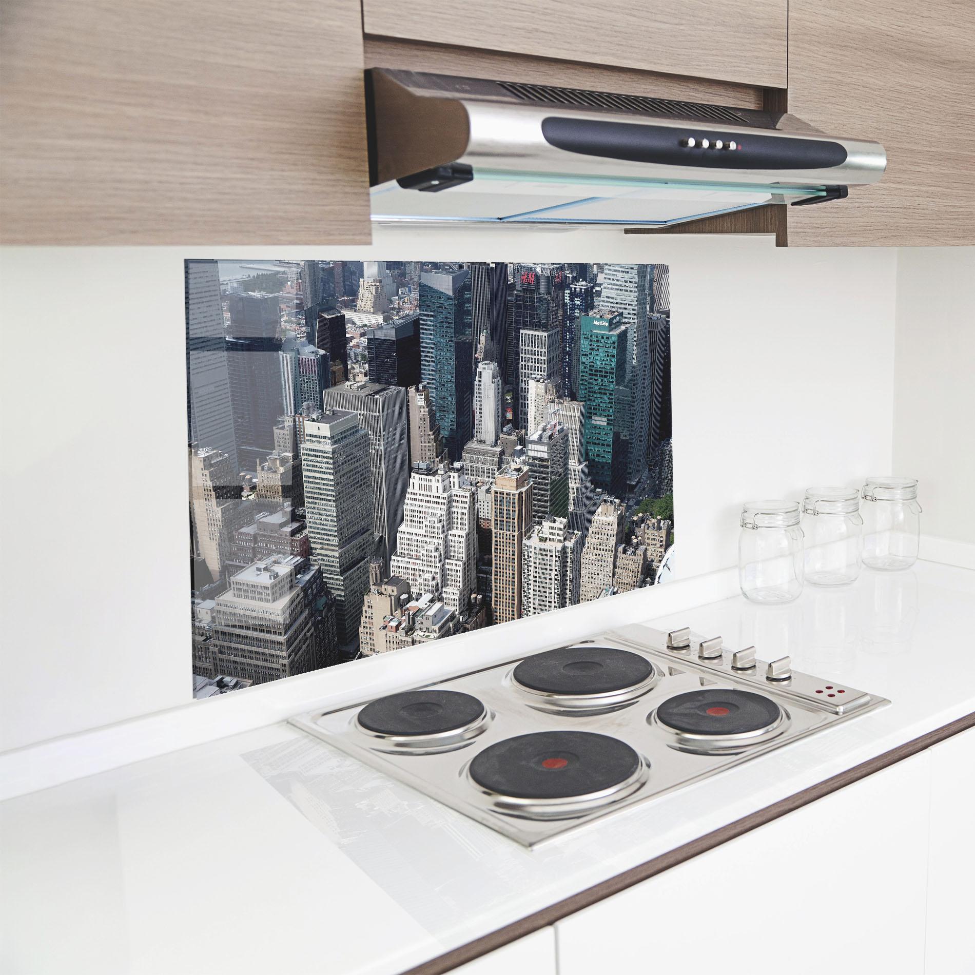 Küchenrückwand Glas High Tower Buildings mockup 8