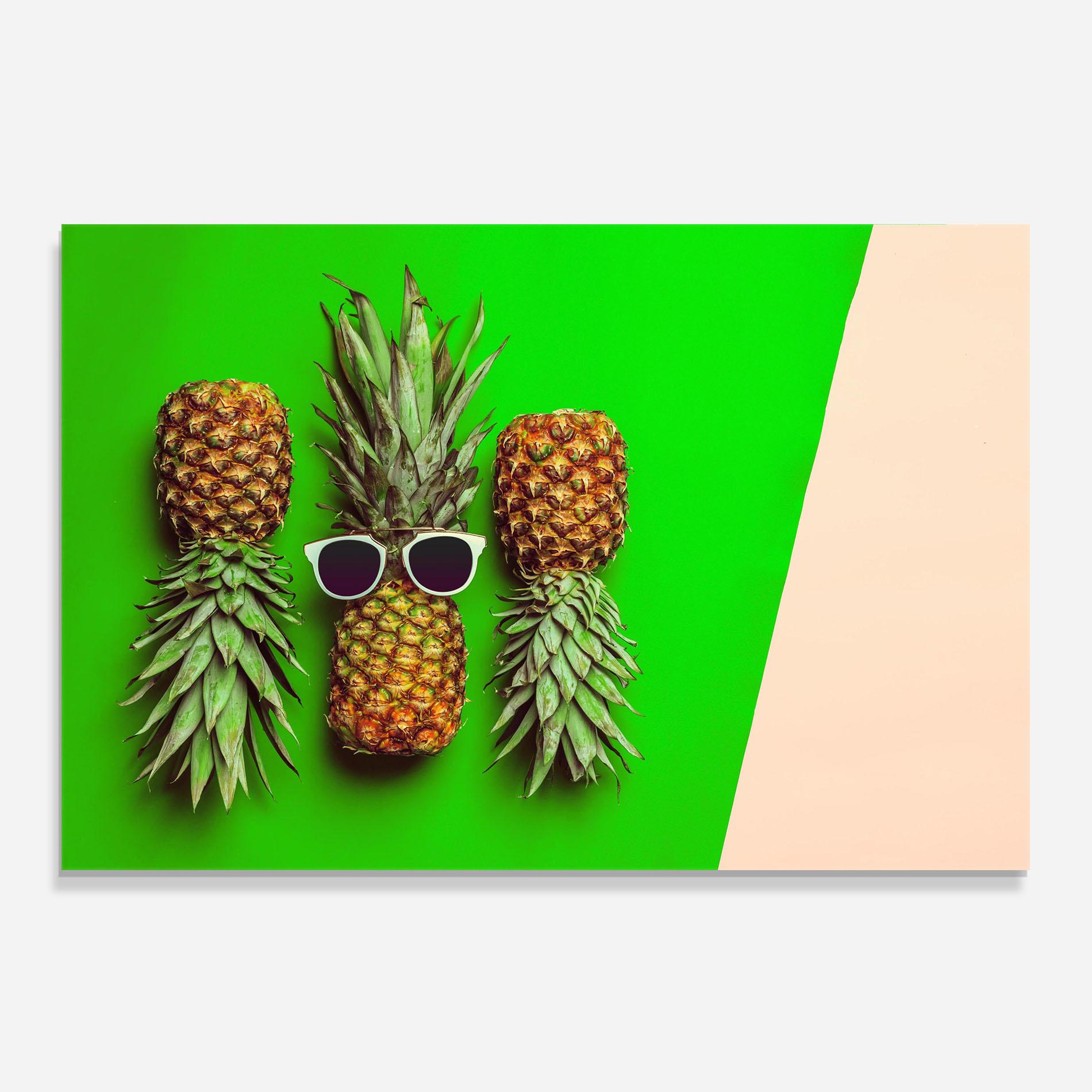 Küchenrückwand Glas Green Pineapple mockup 0