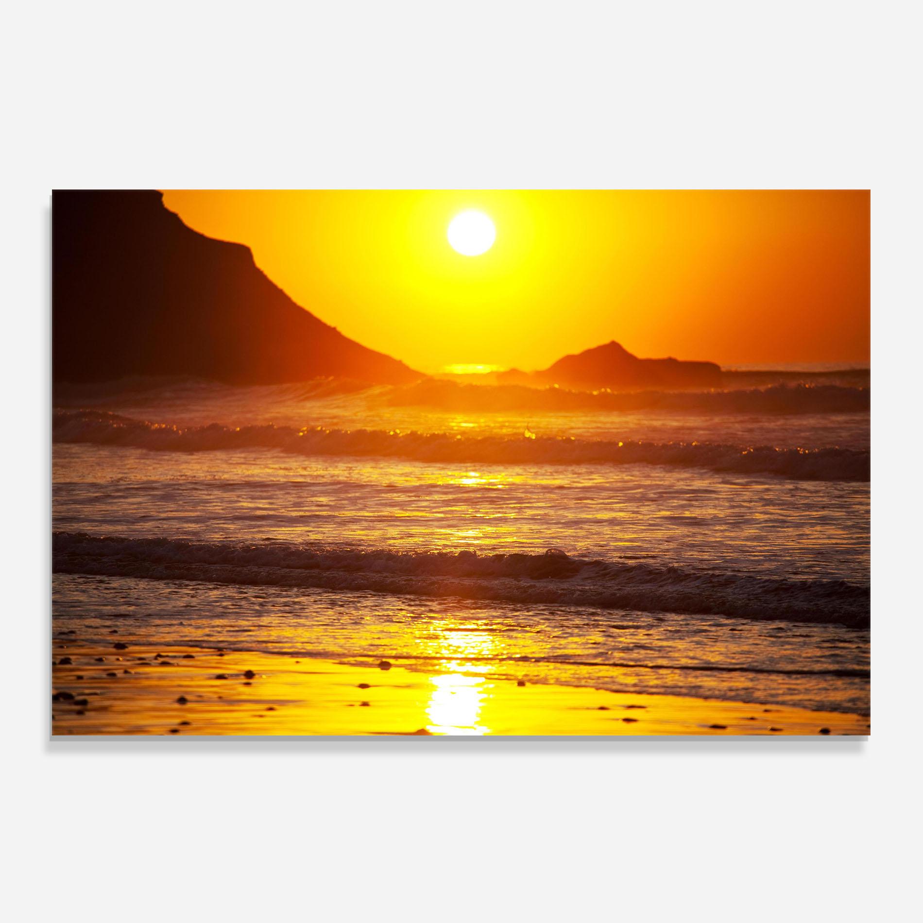 Küchenrückwand Glas Sea Sunset mockup 0