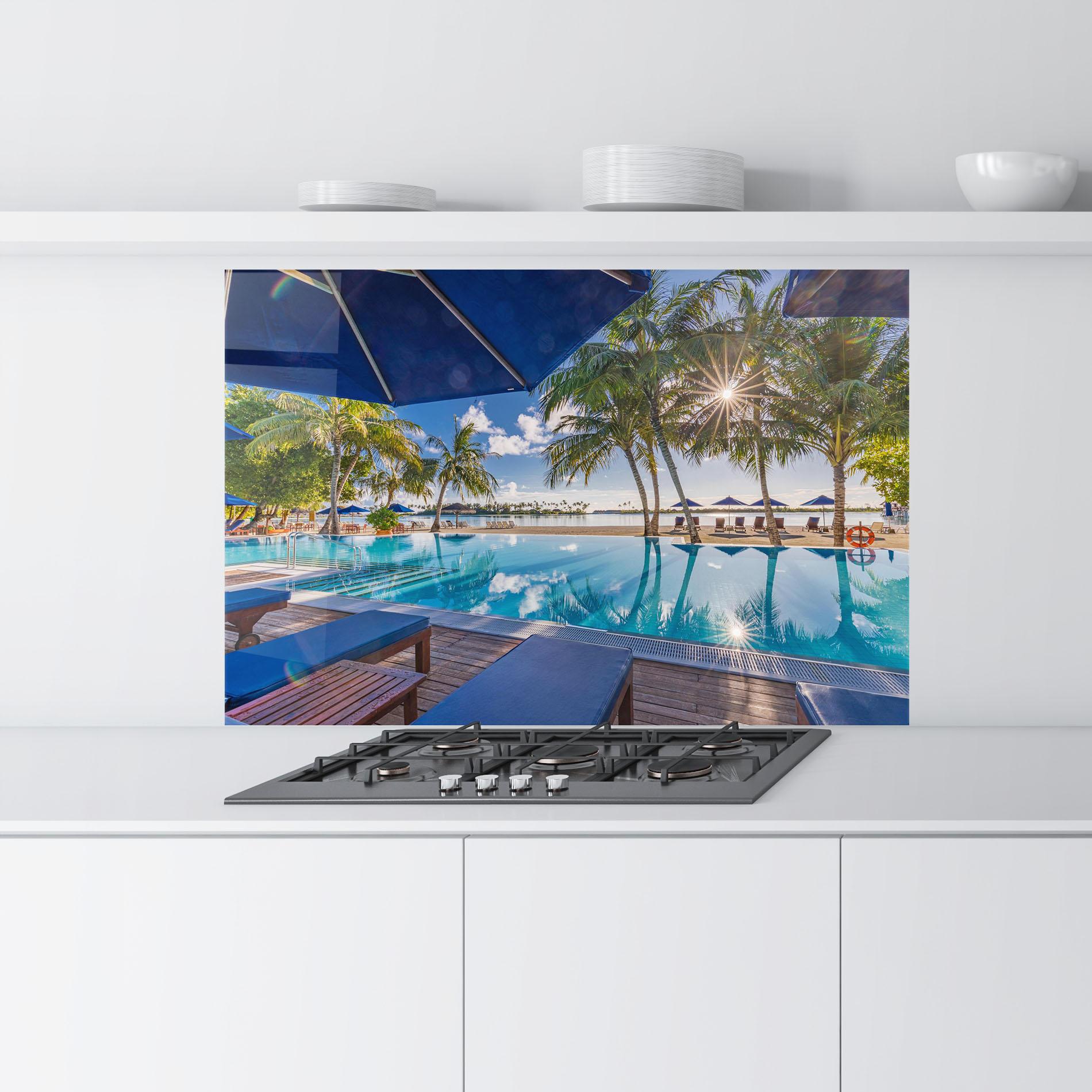 Küchenrückwand Glas Fantastic Summer Mood mockup 9